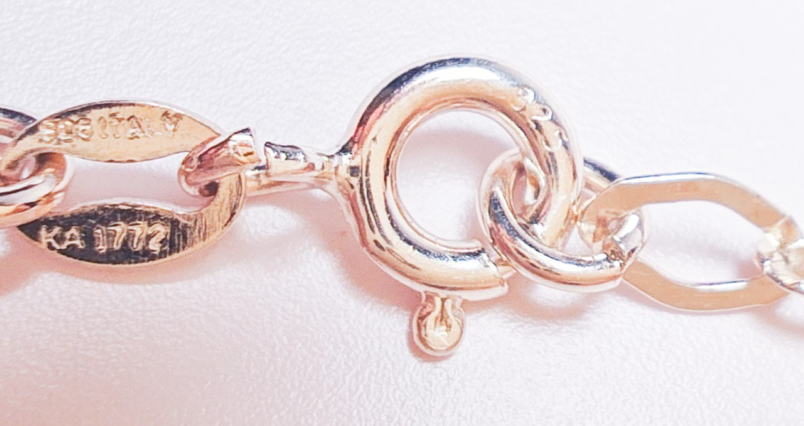 Italy 925 Sterling Silver Oval Link Bracelet 7.25″ Designer Spring Ring 1.65g