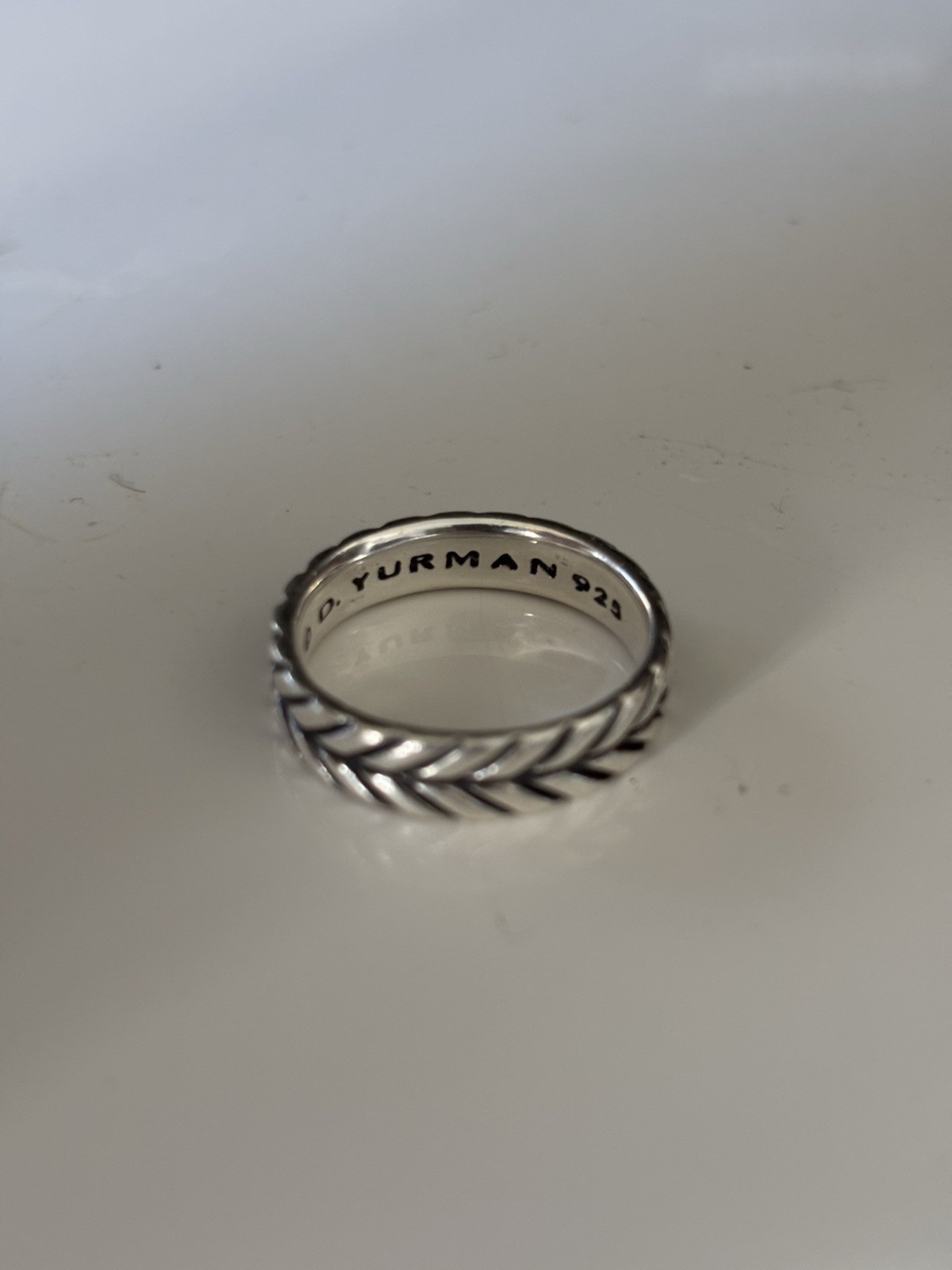 David Yurman Chevron Vintage Sterling Silver ring size 8