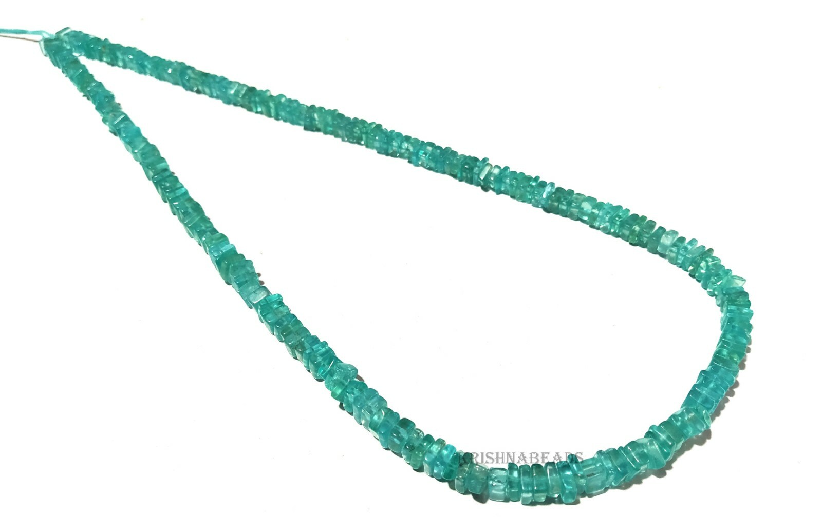 74Cts Natural Apatite Square 3.5-4mm Smooth Heishi Cut Gemstone Beads 16″Inch a1