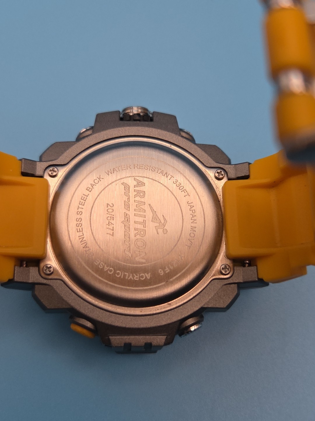 Armitron 55mm Black Gray Yellow Pro Sport Analog Digital Chronogra Watch 20/5477
