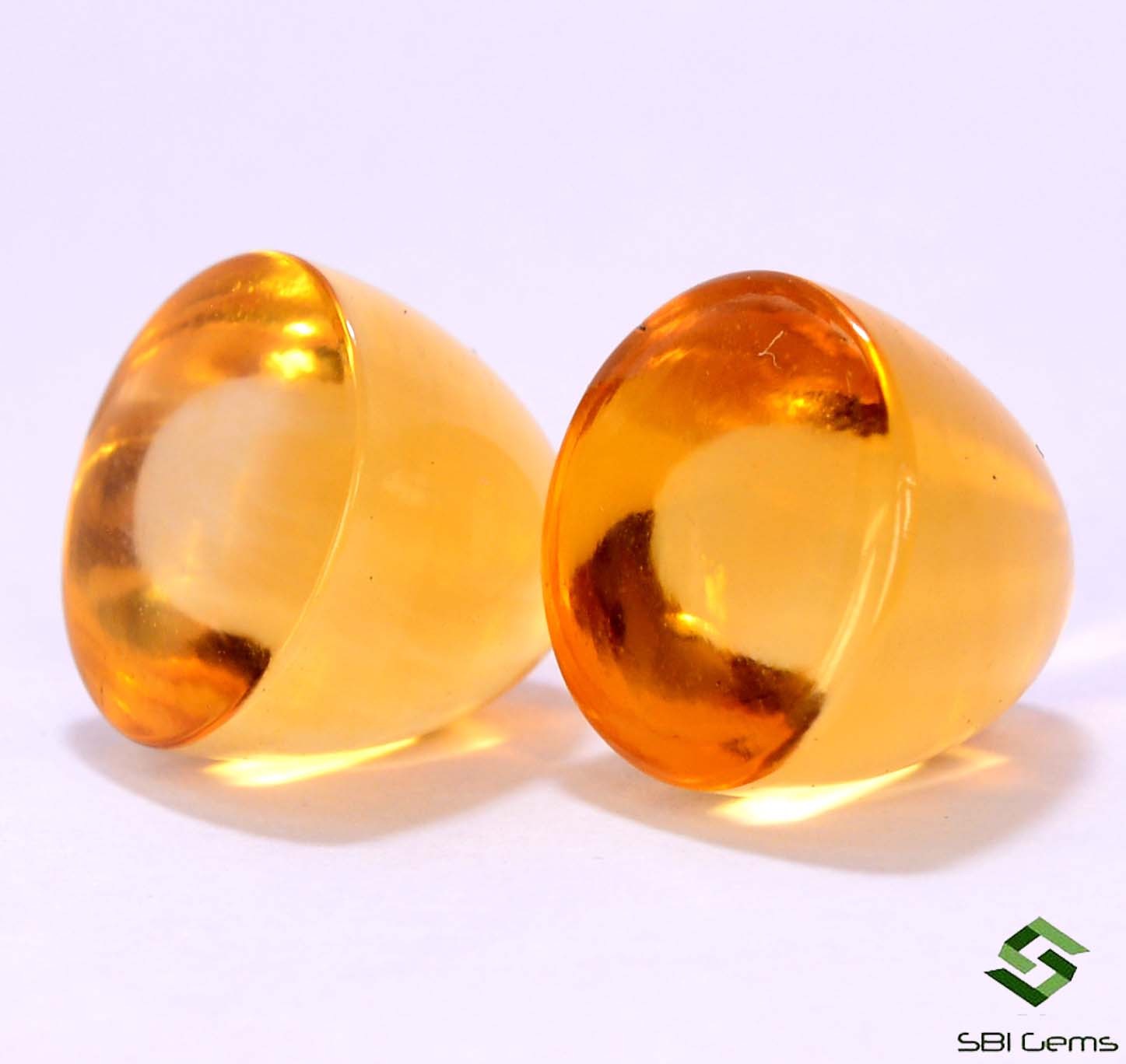 Certified Natural Citrine Bullet Shape Cabs Pair 11 mm 16.70 Cts Loose Gemstones