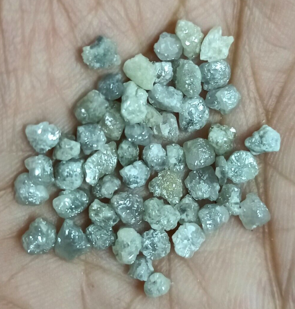 5.00 Ct Natural Silver Grey Rough Diamond Lot Raw Loose African Genuine Diamonds