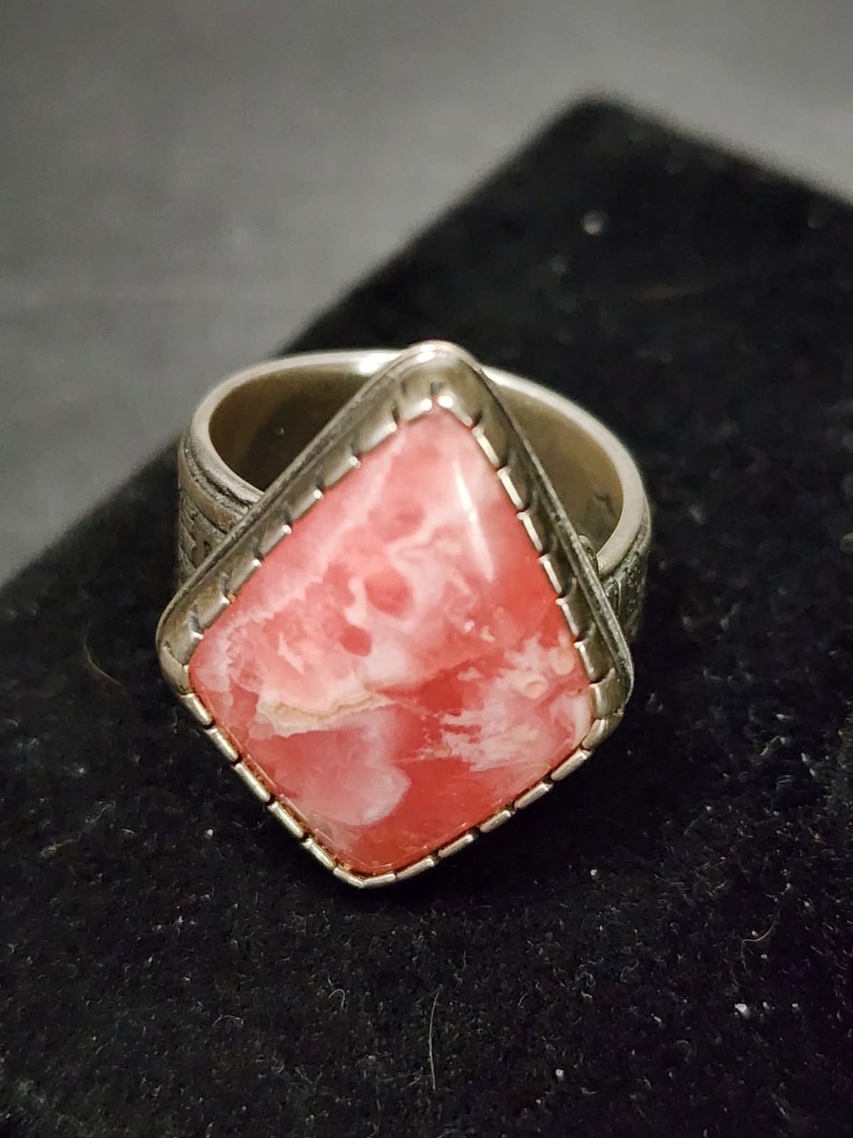Beautiful Rodrick Tenorio RMT 925 Relios Arrow Rhodochrosite Ring Size 7.75