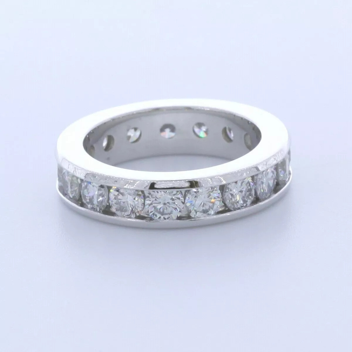 Eternity Wedding Ring 14K Gold Classic 4.50 Carat Round Lab-Grown Diamond E VVS2