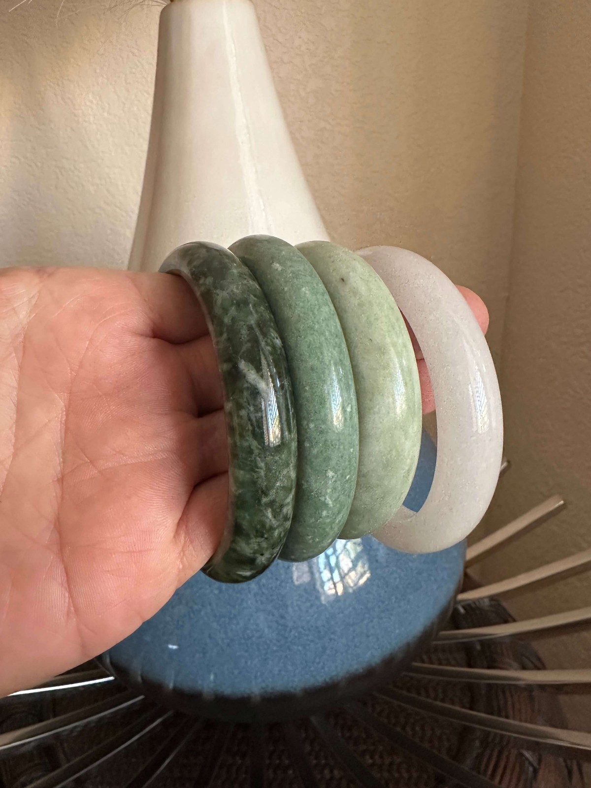 Gorgeous Natural Real Chinese Dark Green Jade Bangle Bracelet Jadeite Jade 65 mm