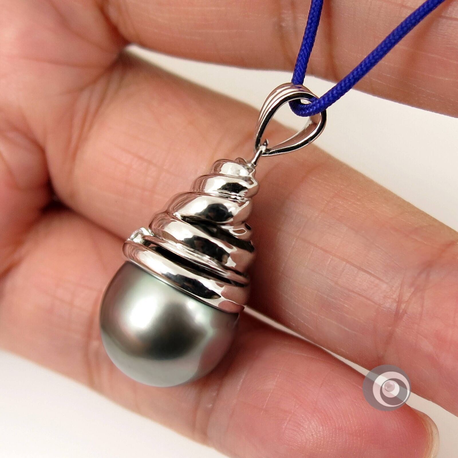 Massive 14.7*17.0mm Genuine Tahitian Pearl Pendant, 925 Sterling Silver #SP1602