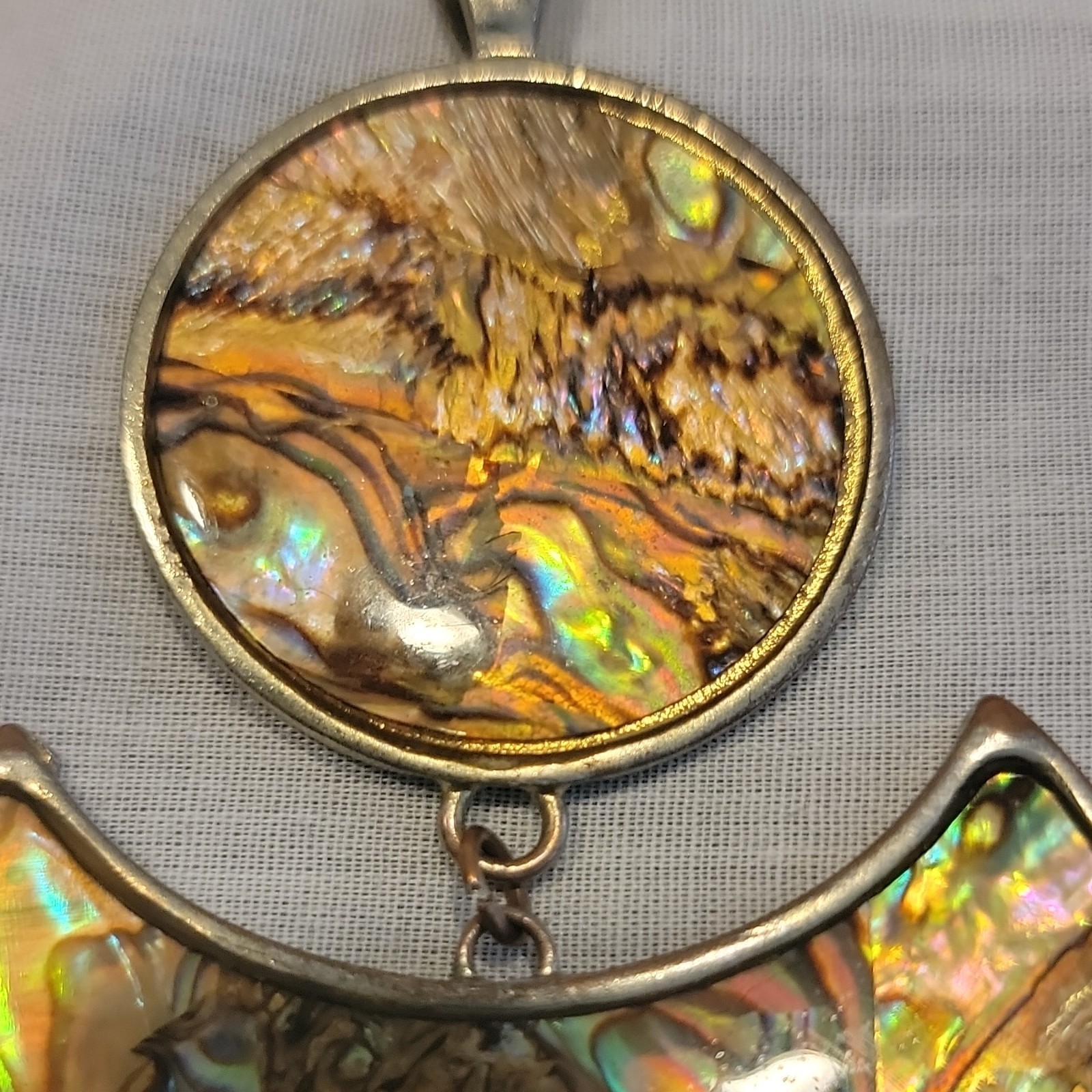 Vintage Abalone Shell Pendant Mid 20th Century