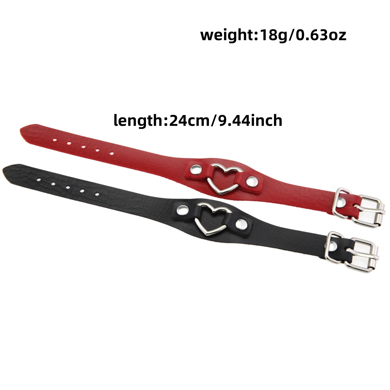 Punk Gothic Style PU Leather Jewelry Heart Bracelet Lover Bangle Holiday Party
