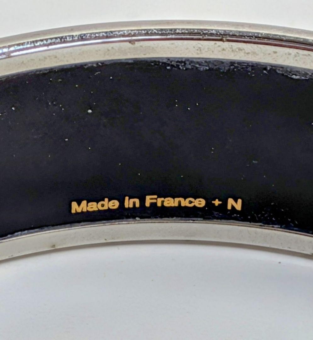 HERMES Emaiyu Cloisonné GM Orange Logo Carriage Bangle