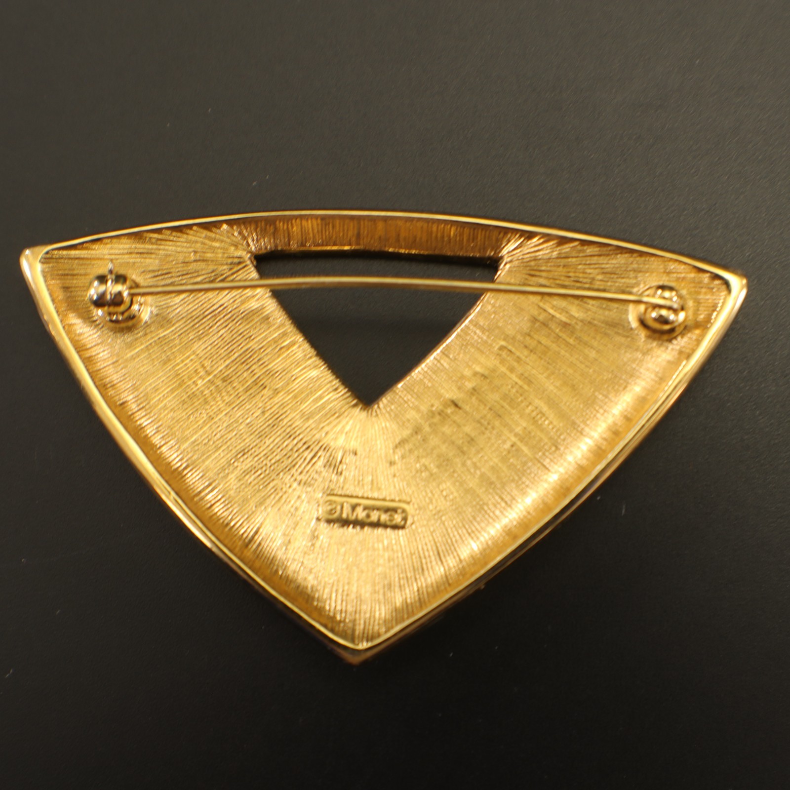 Monet Art Deco BROOCH or Lapel Pin Enamel Modernisst Triangle Geometric Vintage