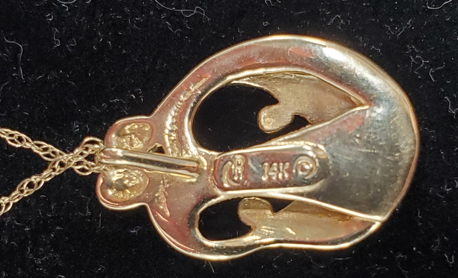 14k Yellow Gold Carolyn Pollack 22mm Family Of 4 Pendant w/18″ Chain 3.29g