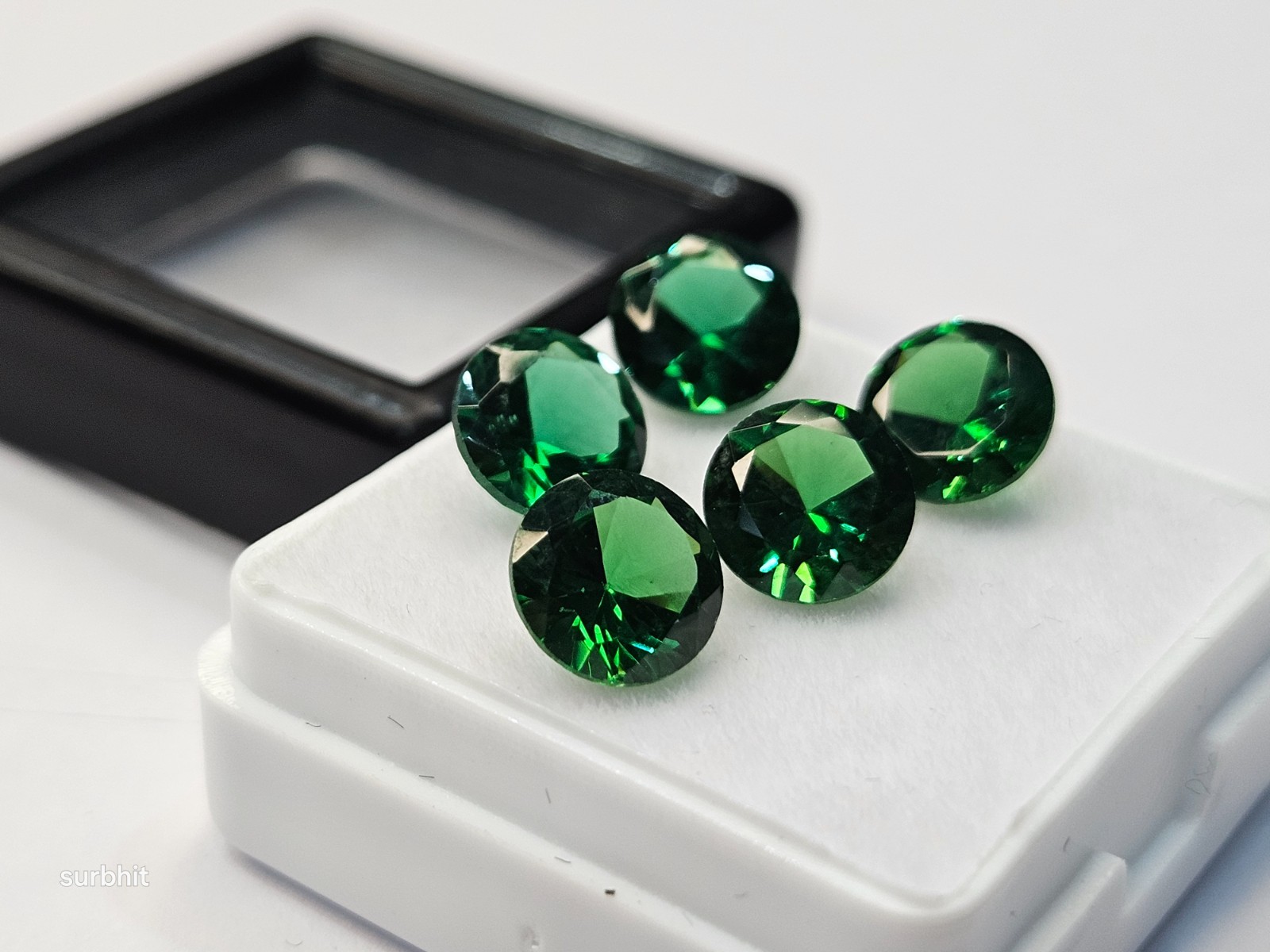 AAA Colombian Emerald Round Cut 8-9 Ct 5Pcs Green Certified Loose Gemstone
