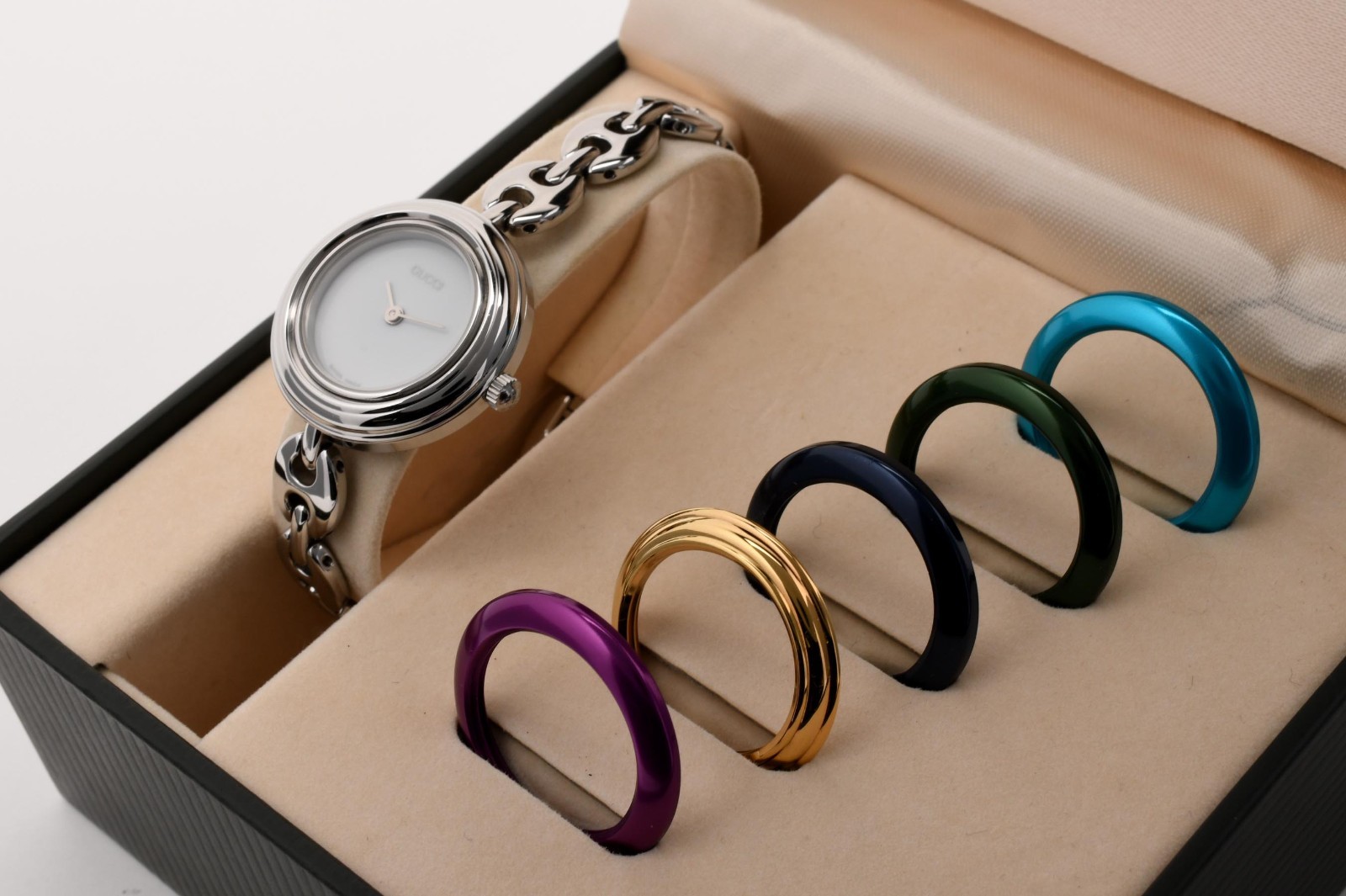 [Near MINT /Box] GUCCI 11/12.2L 26mm Change Bezel 6 color Qz Women’s Watch Japan
