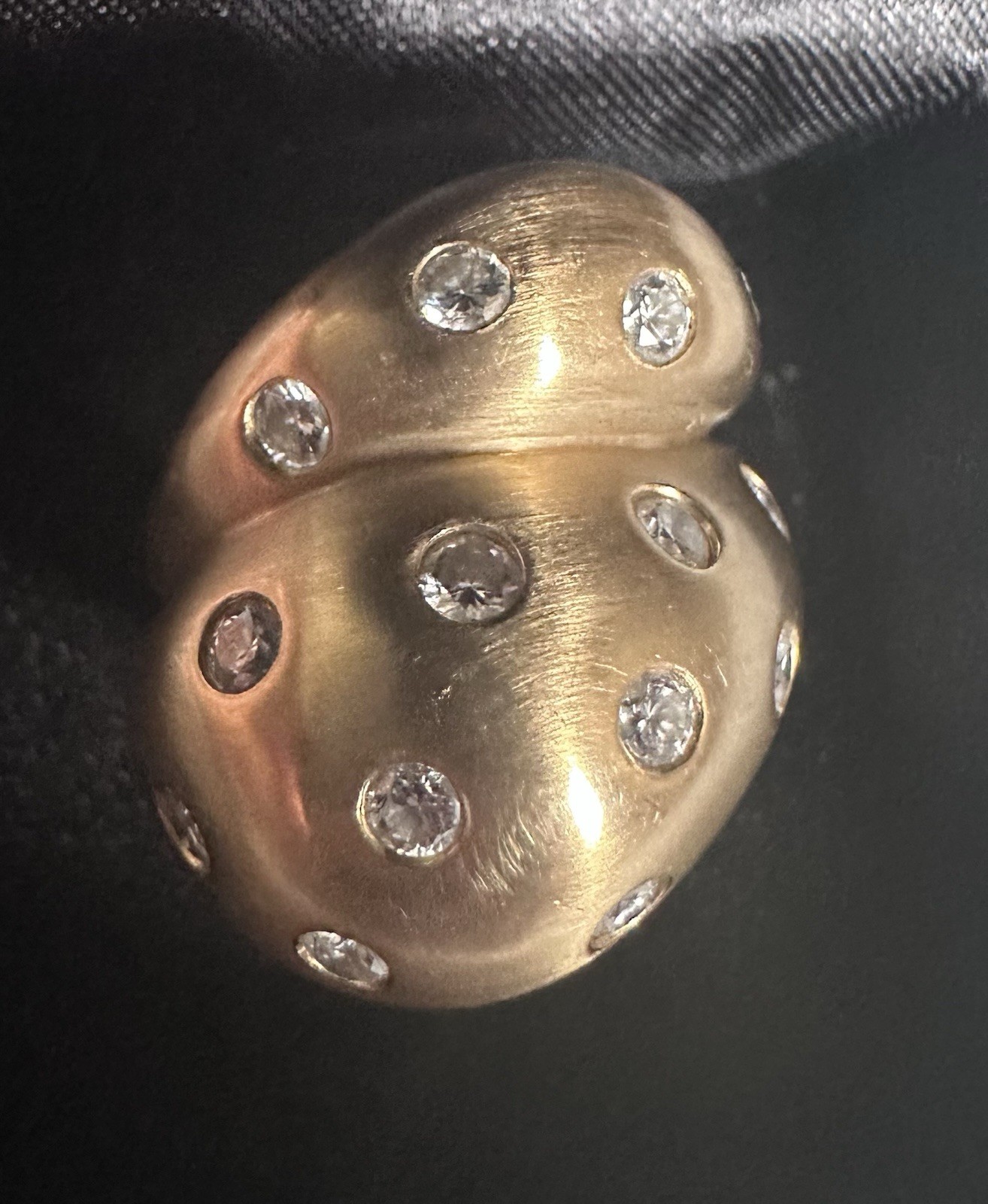 14KT YELLOW GOLD DIAMOND FREE FORM SATIN FINISH RING ~ SHOPNBC ~ Size 6