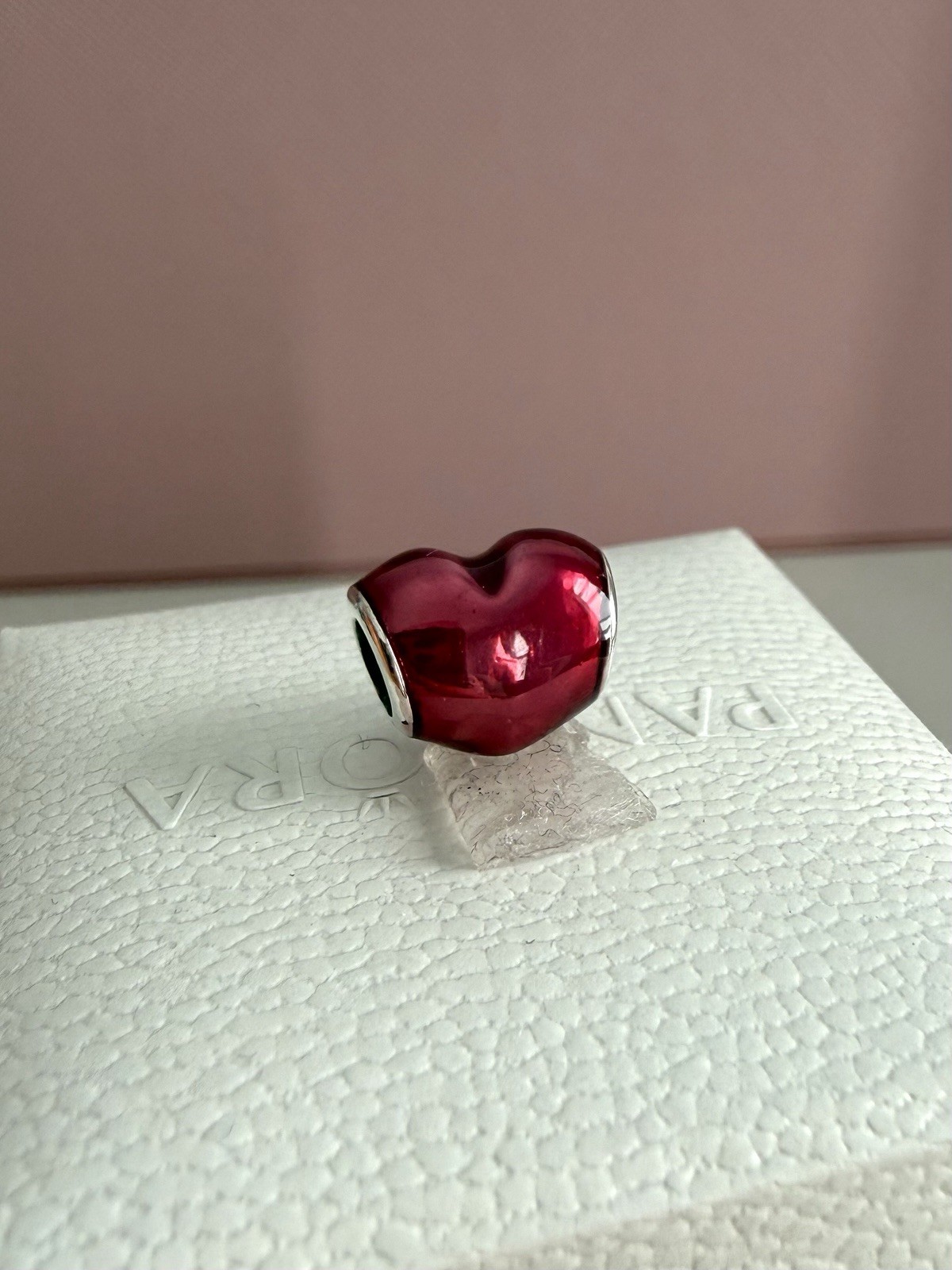 Pandora SSilver In My Heart, Fuschia Enamel Charm Valentine#791814EN62 Authentic