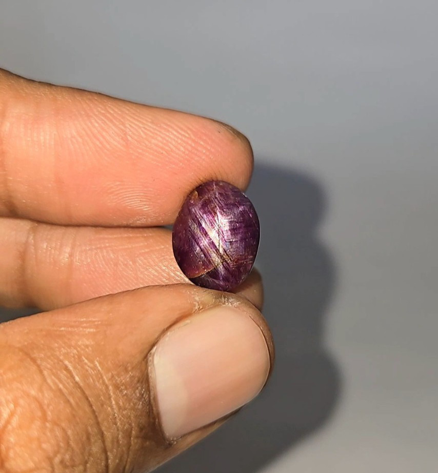 Natural 10.45 ct Star Ruby Pink Oval Cabochon untreated loose gemstone