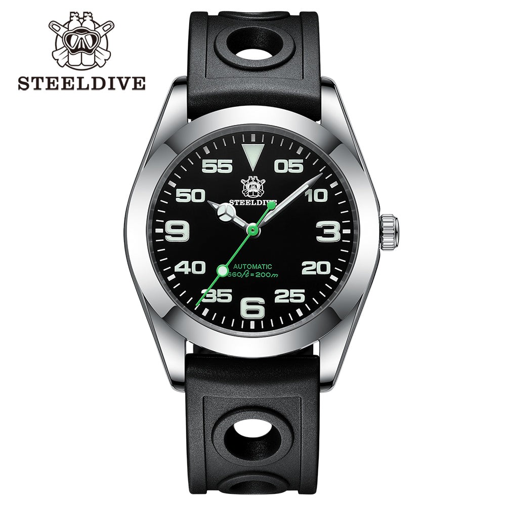 STEELDIVE SD1934K Mens 39mm 200M Automatic Dive Watch NH35 Sapphire Steel
