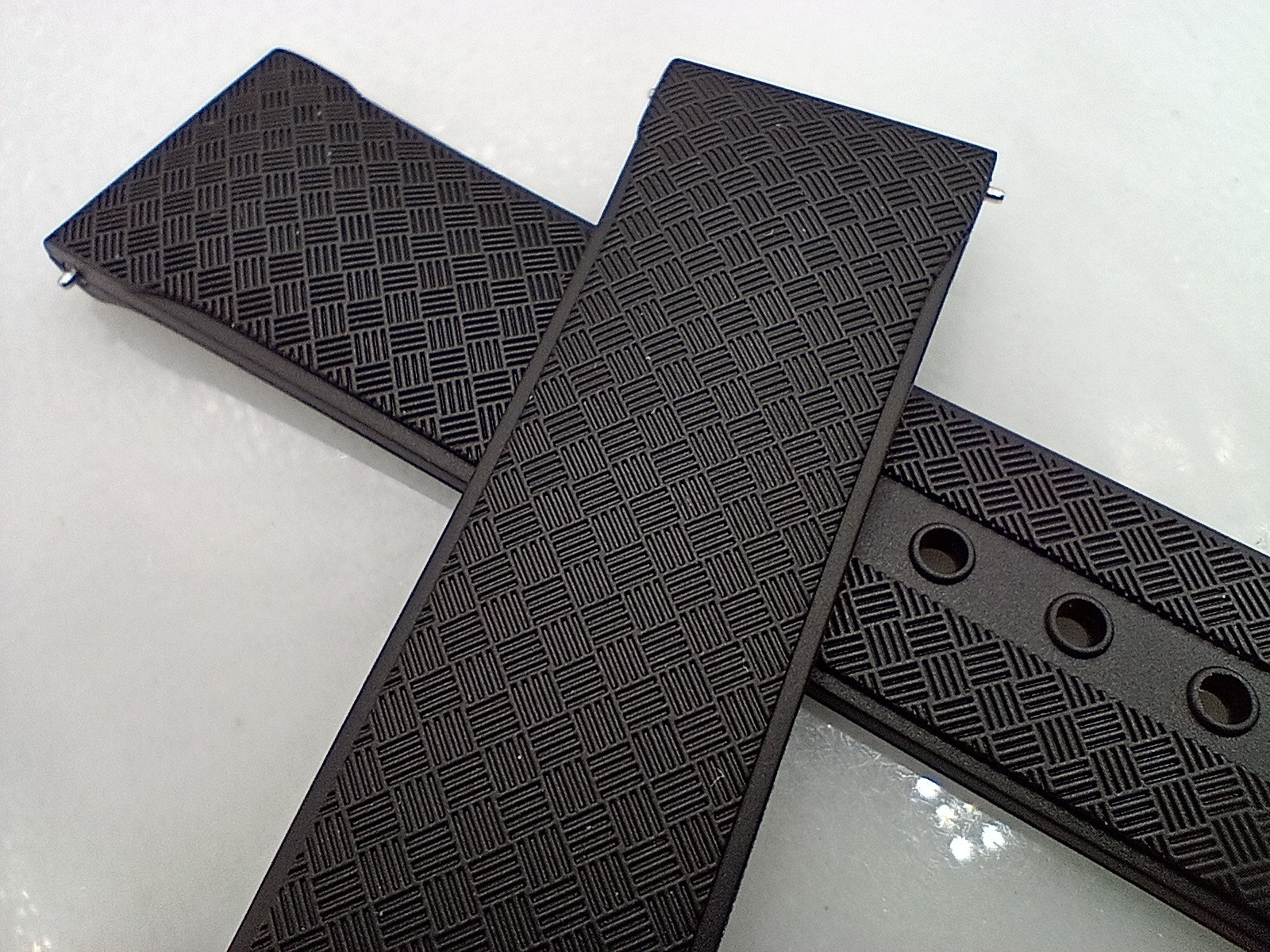 New 20mm Watchgecko Zuludiver HNBR Rubber Watch Strap Black Quick Release 6B360