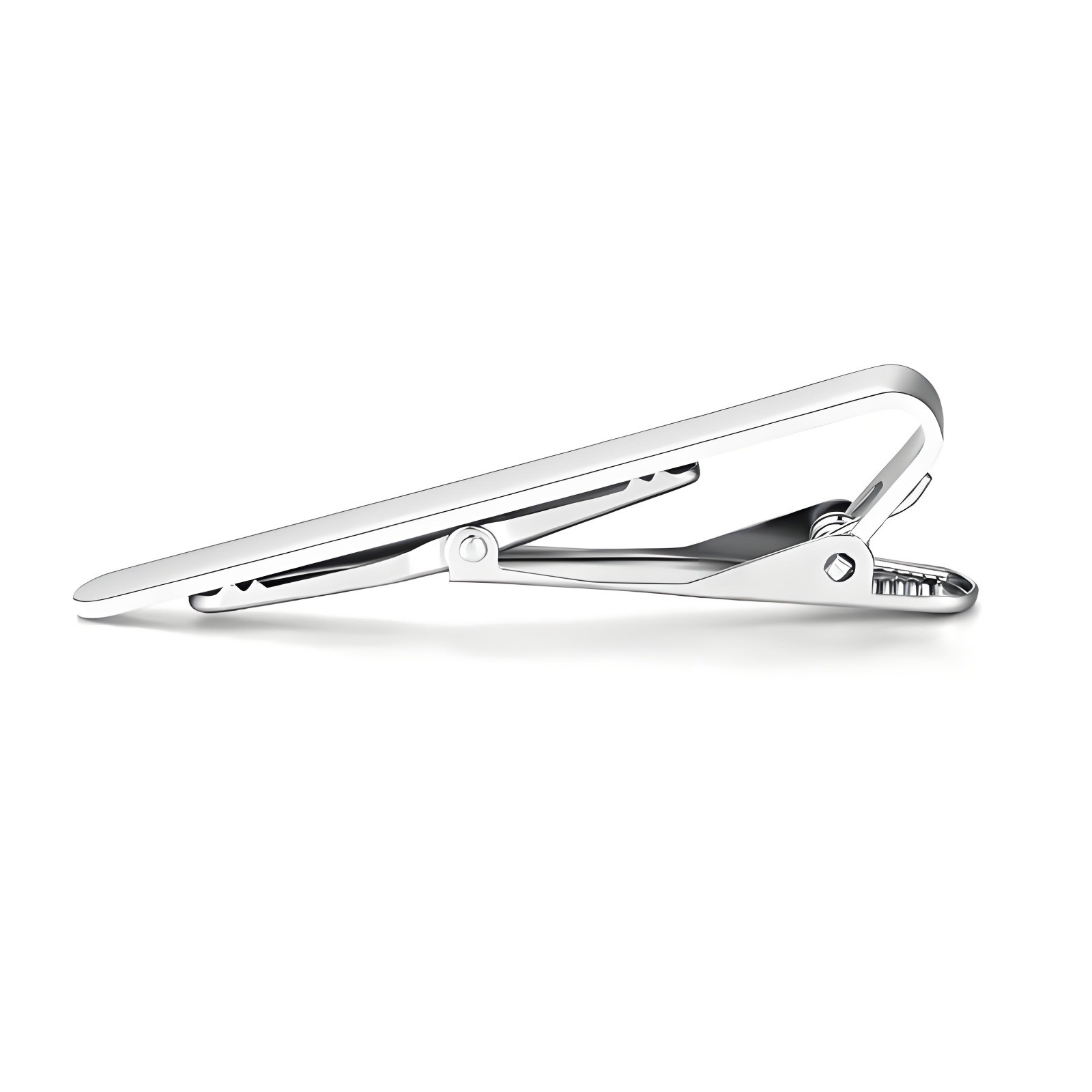 2.2″ Inches Mens Silver Stainless Steel Tie Clip Bar Necktie Silver Clasp Clamp
