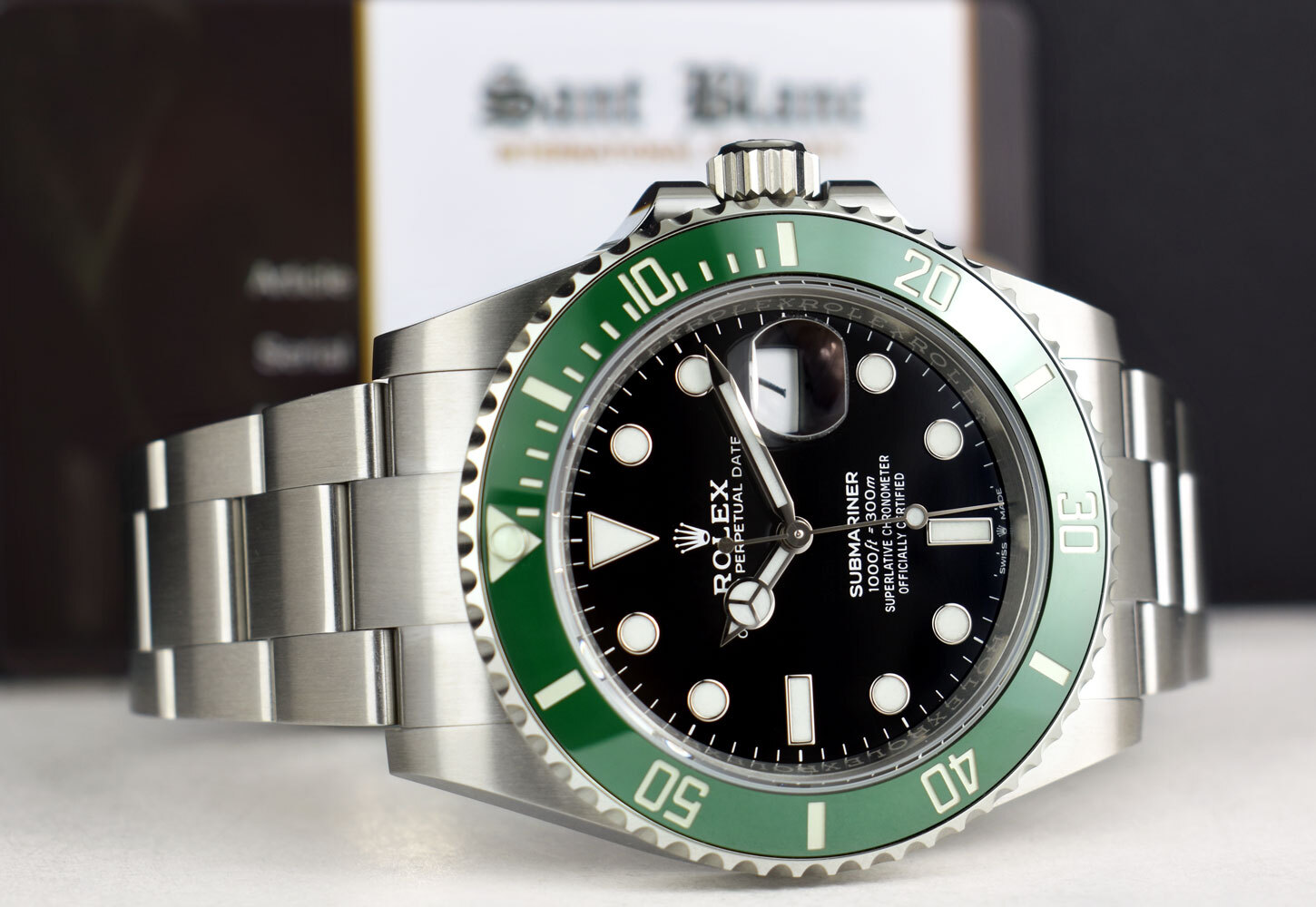 ROLEX 41mm Stainless SUBMARINER Green Bezel “KERMIT” 126610LV SANT BLANC