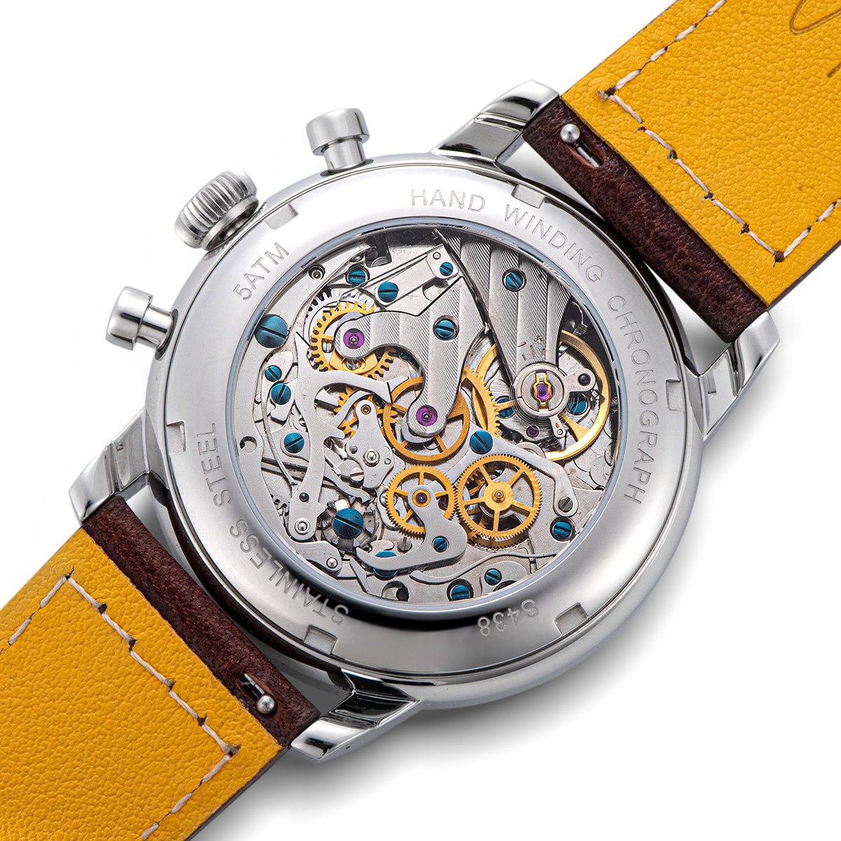 Seagull Movement Mechanical Chronograph Sapphire Case Watch Noctilucent ST412
