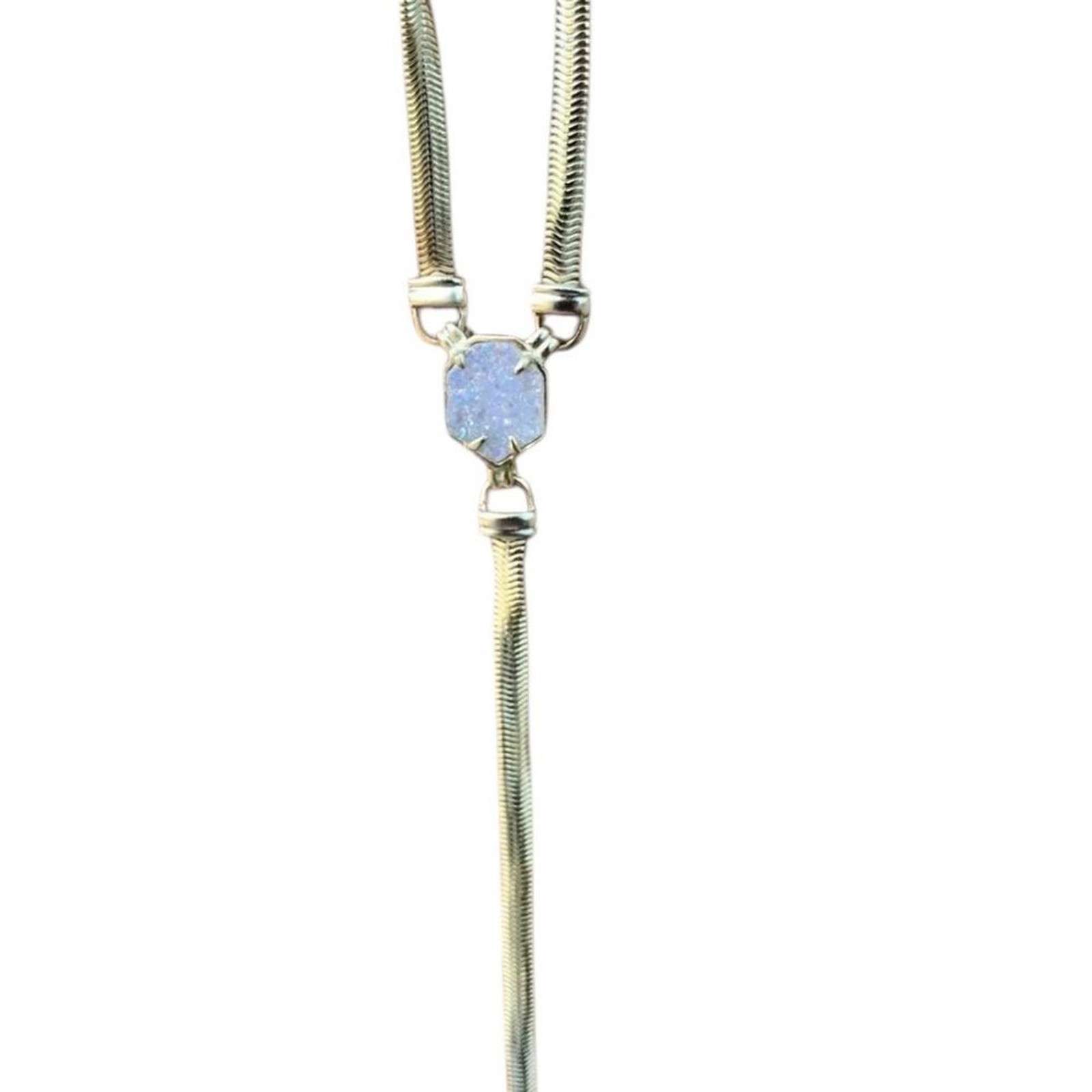 KENDRA SCOTT STARLA LONG Y NECKLACE IRIDESCENT DRUSY STONE