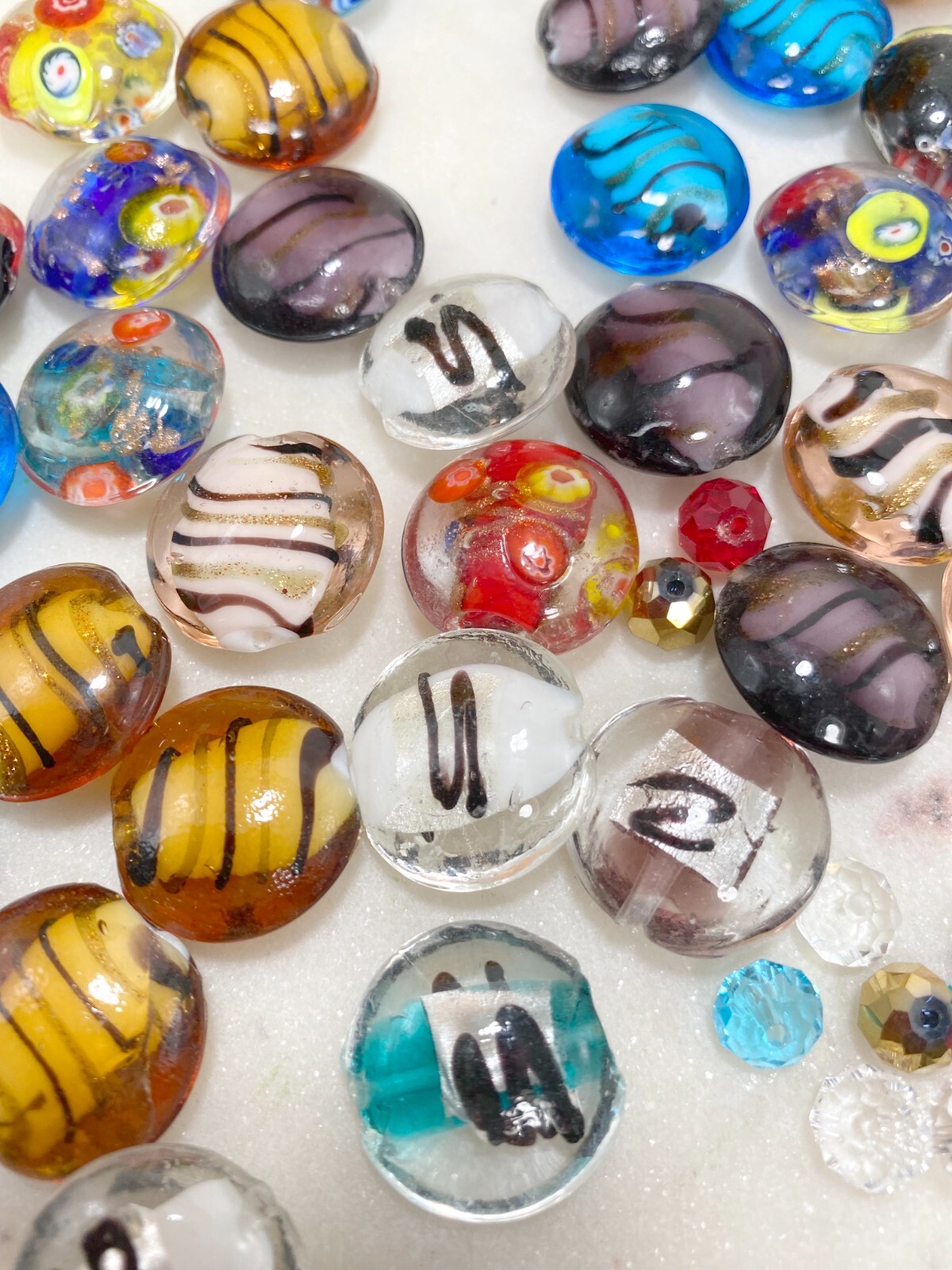 Lampwork Beads Bulk Round Roundelle Crystal Beads Beads for Jewelry Making 1 lb