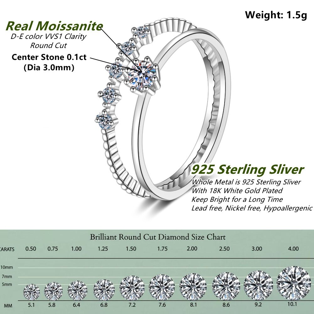 GRA VVS1 Moissanite Diamond Detachable Engagement Wedding Band 14K Gold Finish