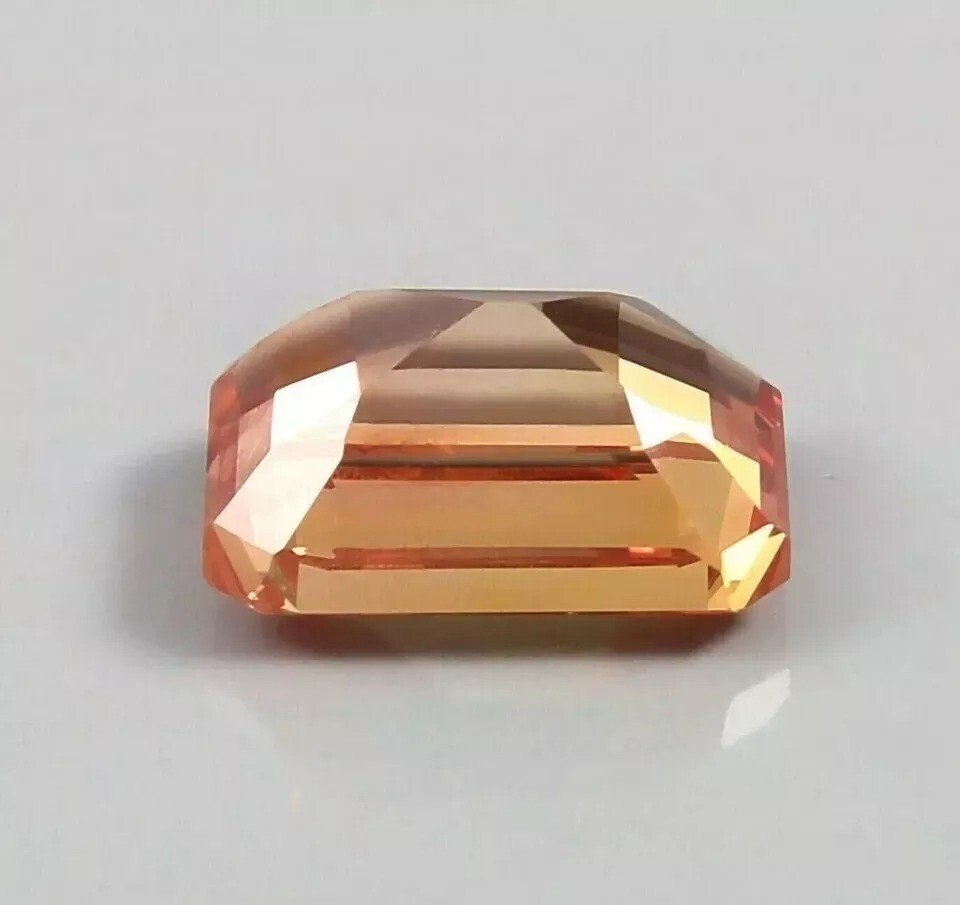 Natural Emerald Cut 9.03 Ct Peach Padparadscha Sapphire Loose Gemstone Certified