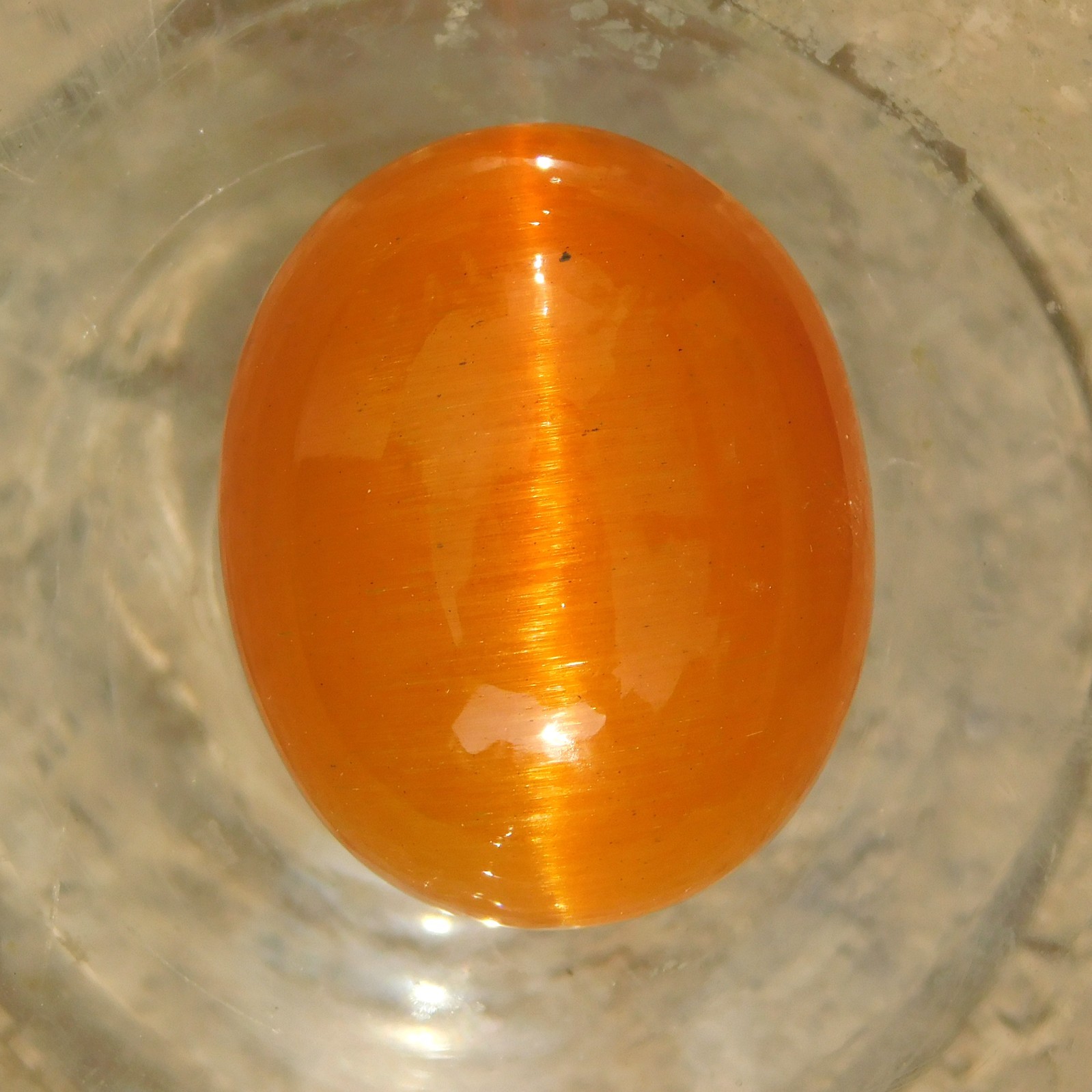 128.50 Cts Natural Orange Cats Eye Chrysoberyl Certified Sri Lankan Gemstone