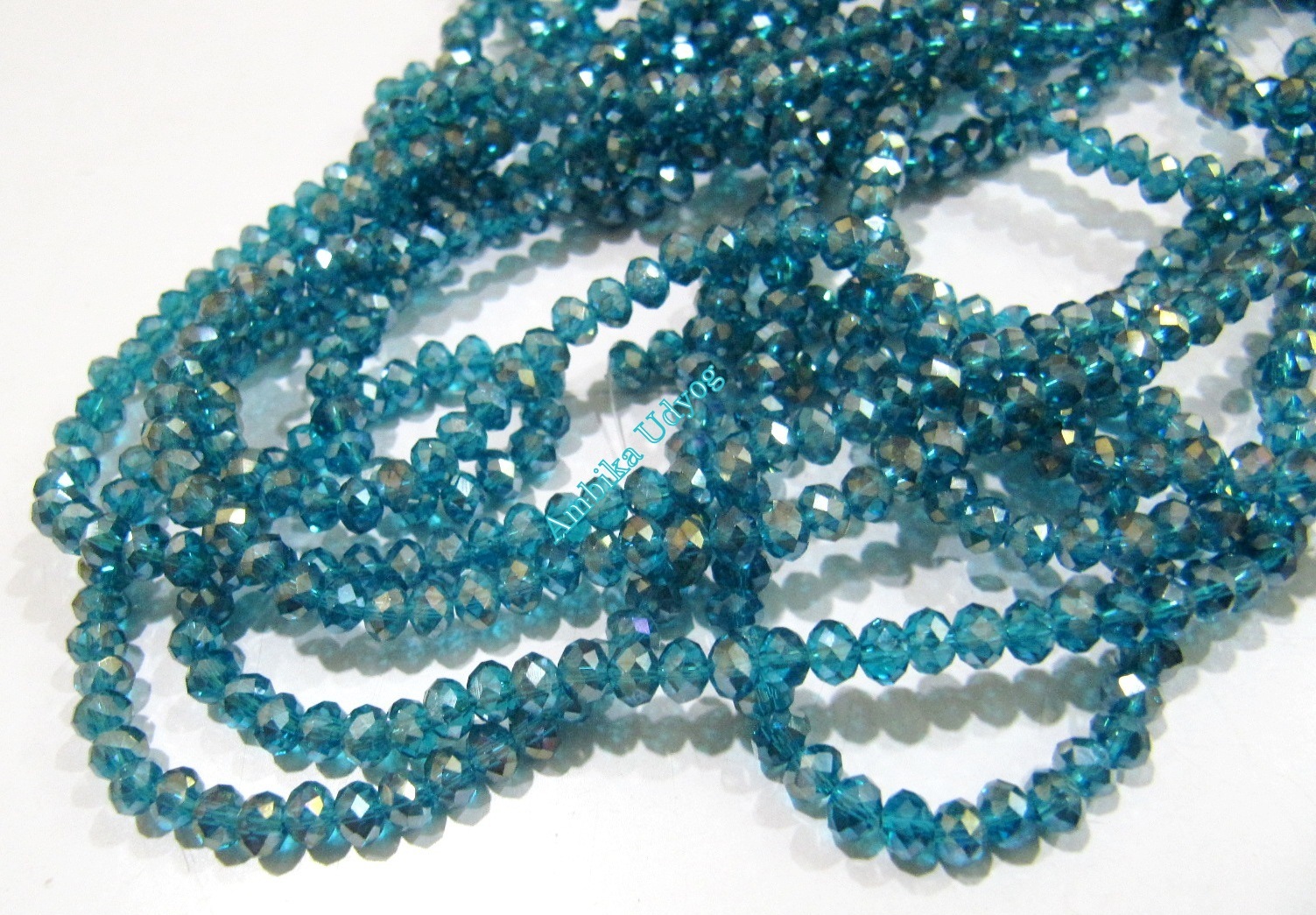 10 STRINGS- Blue Topaz Color Hydro Quartz Beads 4mm, approx 150 Beads per string