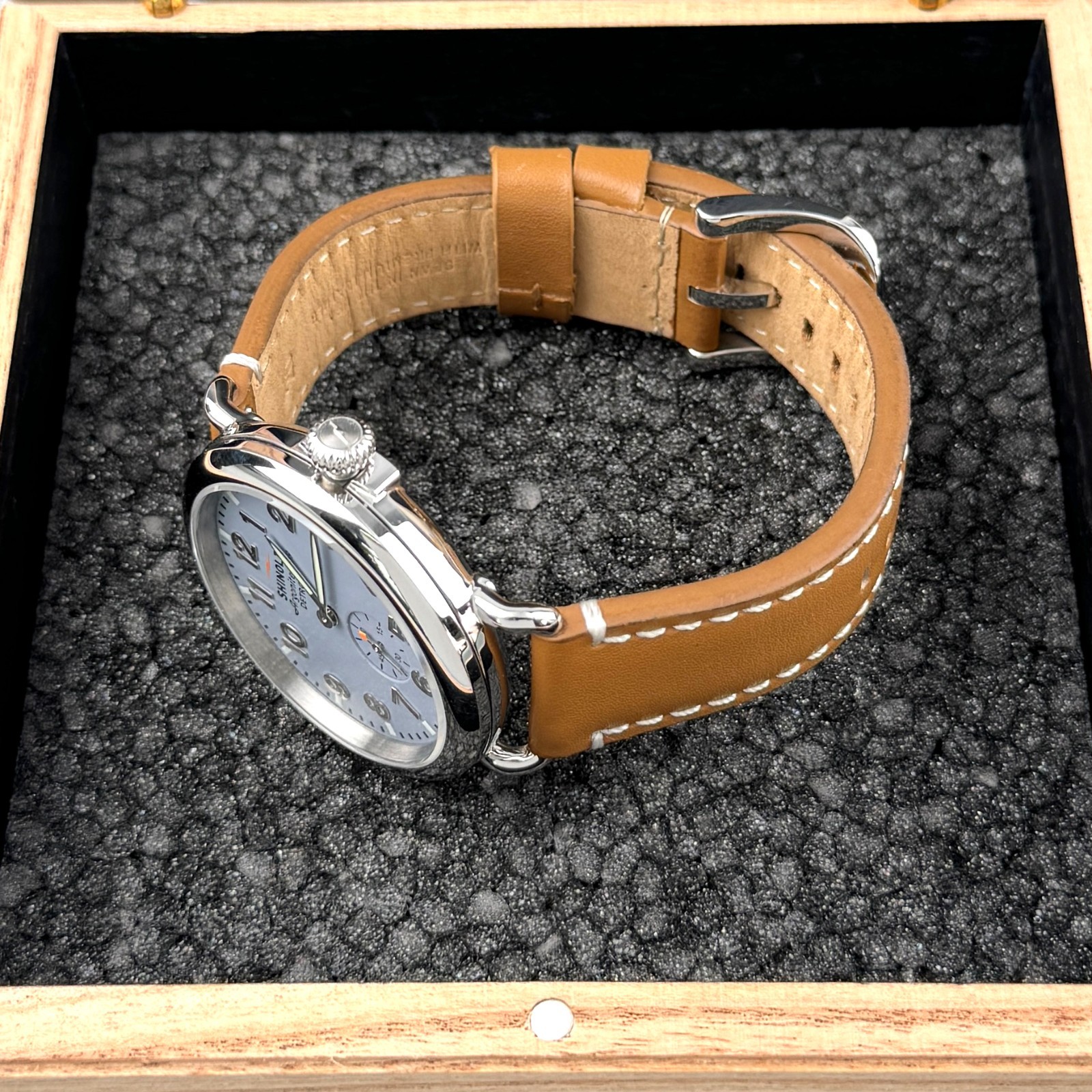 Shinola Runwell Watch 41mm Slate Blue Dial Argonite 1069 Men’s Watch S0120242341