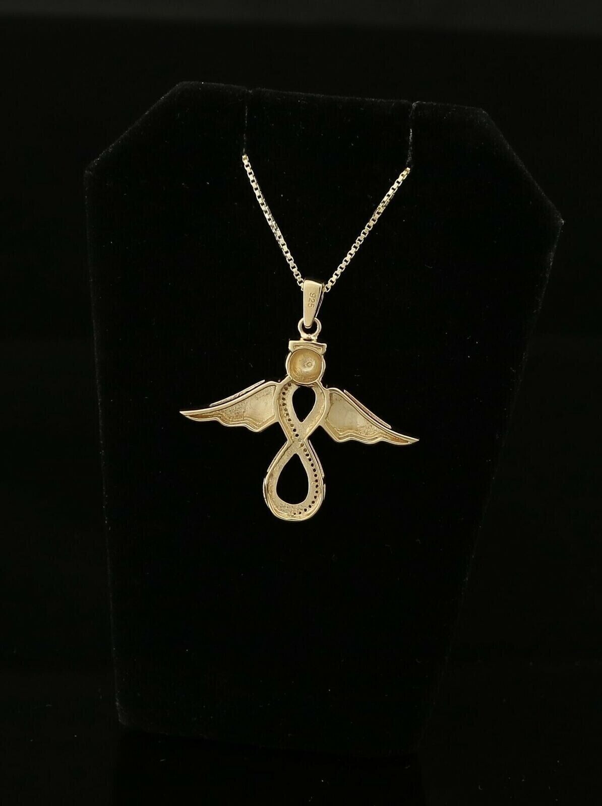 Women Wing’s Pendant 14K White Gold Plated 3Ct Round Cut Lab Created Diamond