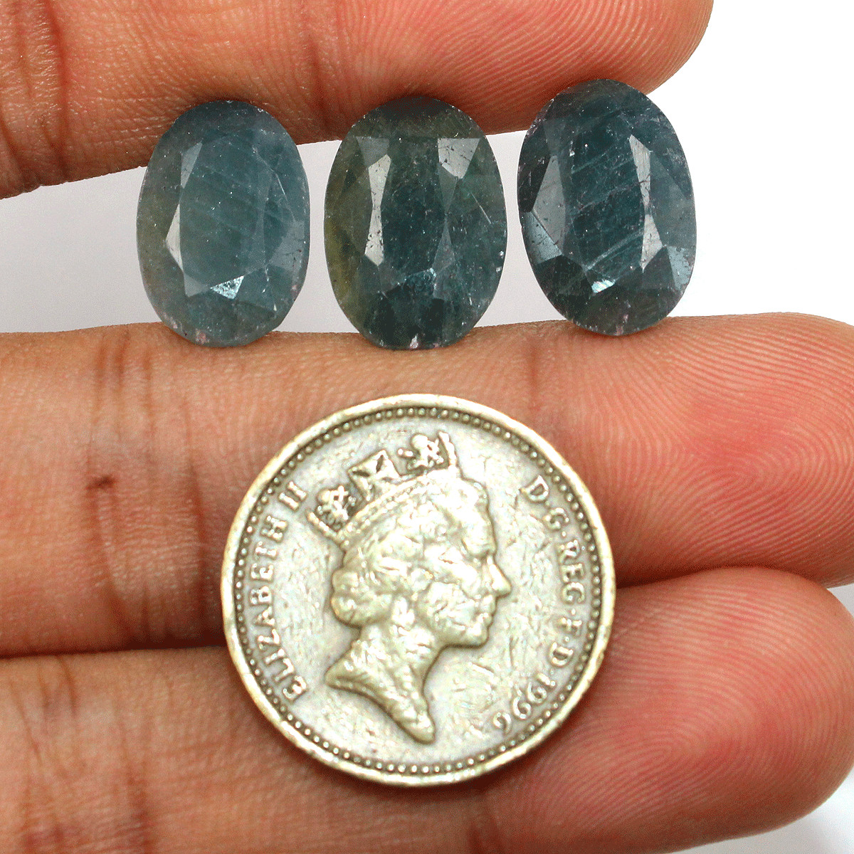 3 Pcs Madagascar Natural Blue Sapphire 15.4mm-15.7mm Oval Faceted Cut Gemstones