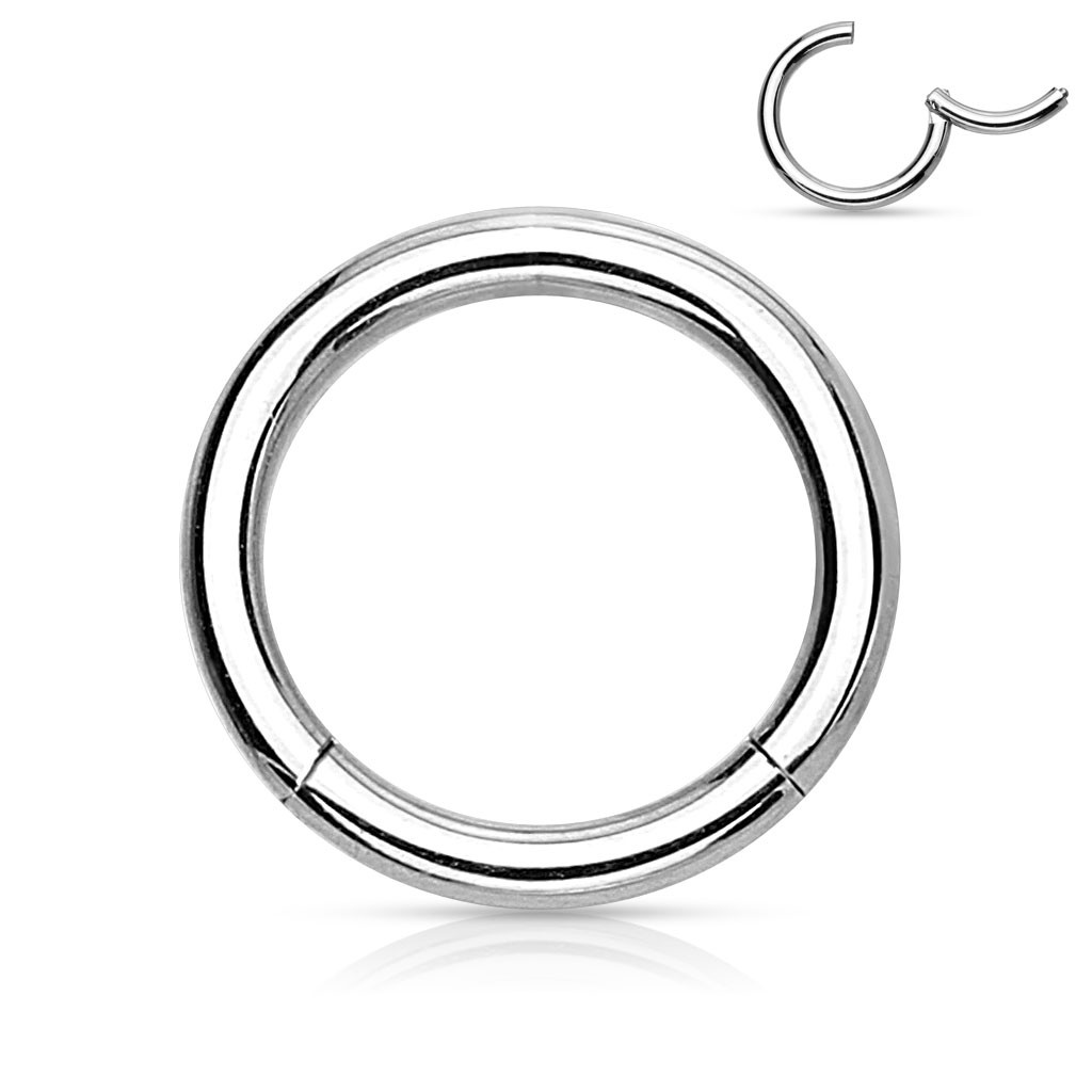 1 – Surgical Stainless Steel Septum Clicker Hinged Segment Ring 14 or 16 ga C273