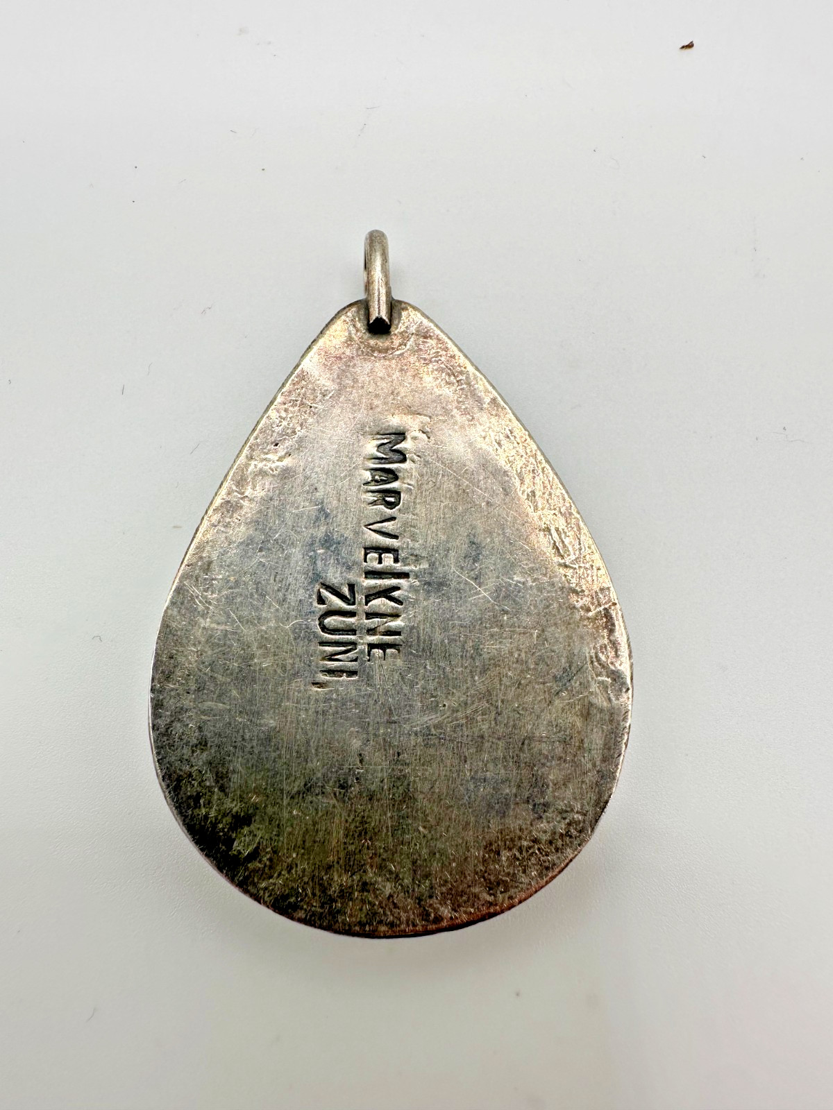 Vintage Cheama Zuni Sterling Silver Turquoise Red Coral Pendant 925 10.4 grams