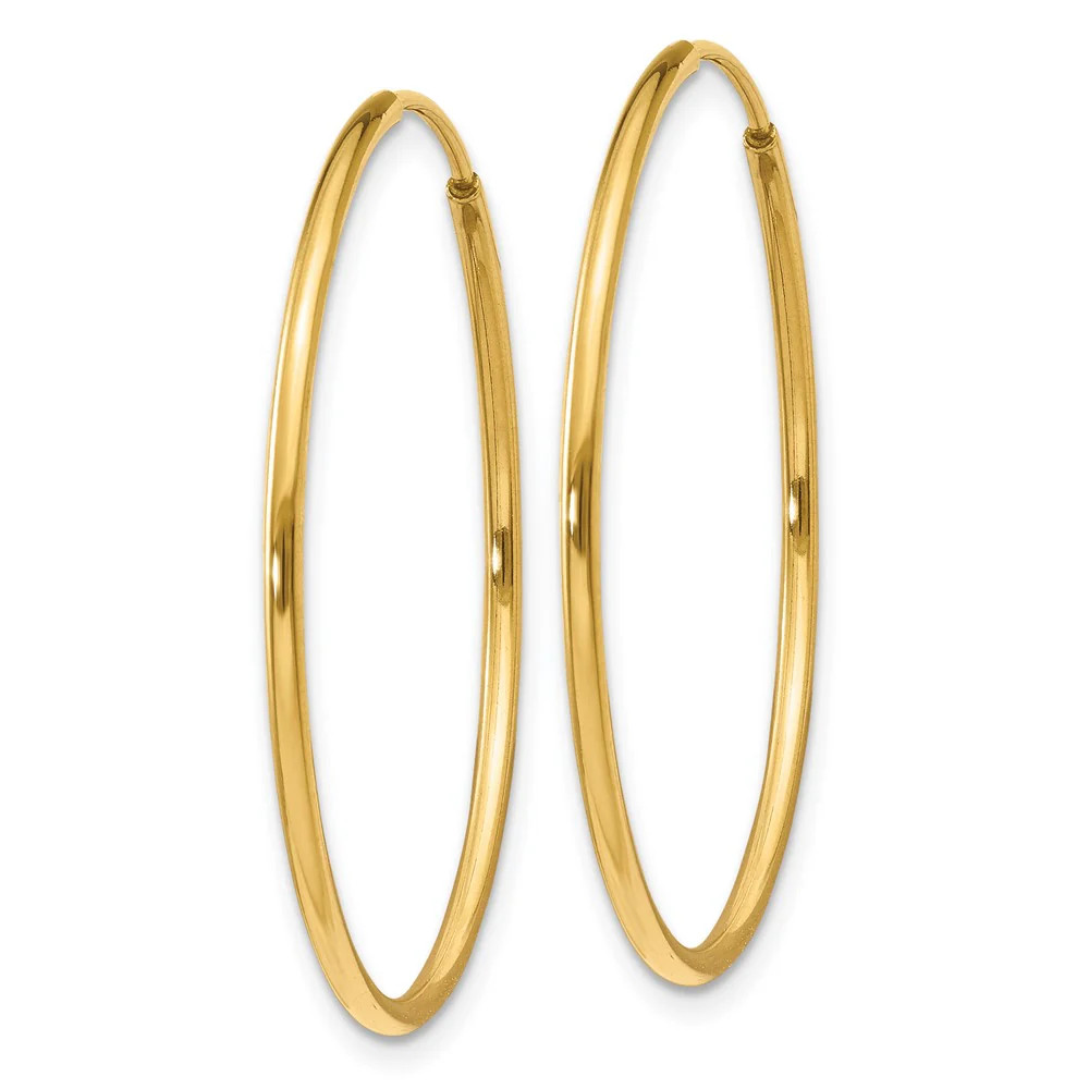 14K Yellow Gold 1.20mm Endless Hoop Earring