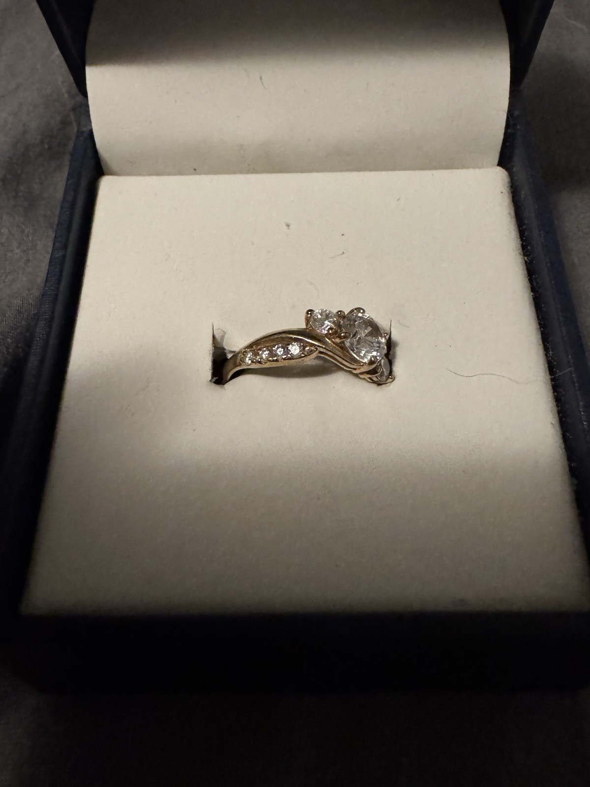 Brilliance Fine Jewelry 3-Stone Cubic Zirconia Engagement Ring 10K YellowGold 7