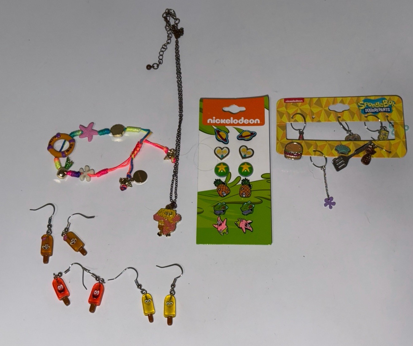 Hot Topic Big Lot SpongeBob SquarePants Jewelry Earrings Necklace Bracelet Nick