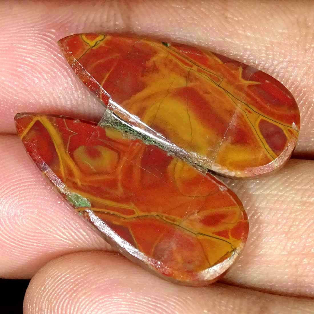 20.00Cts Natural Noreena Jasper Pear Pair Cabochon Loose Gemstone