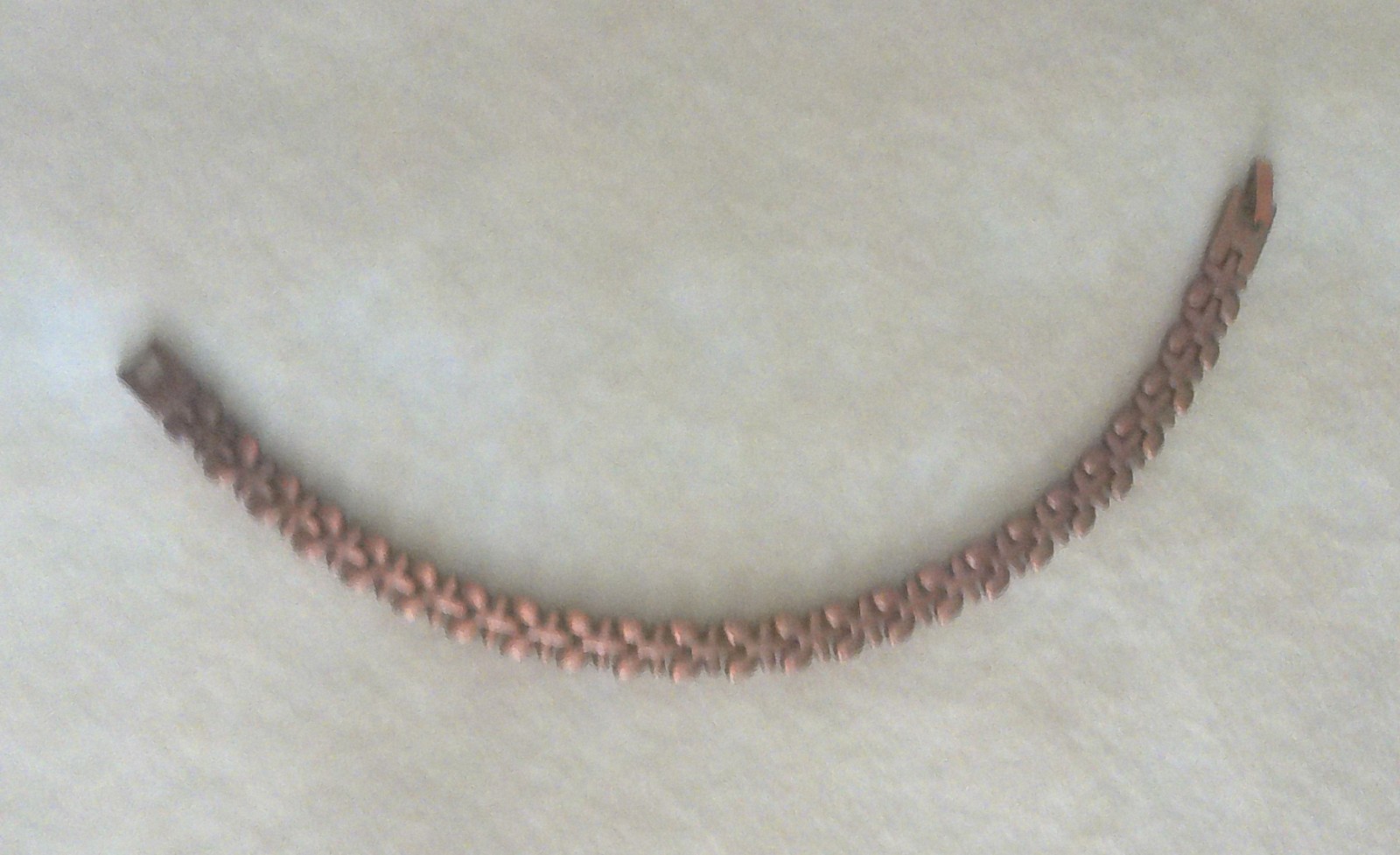 New Copper Toned Petal Link 8″ Bracelet with Fold Over Clasp All Occasions