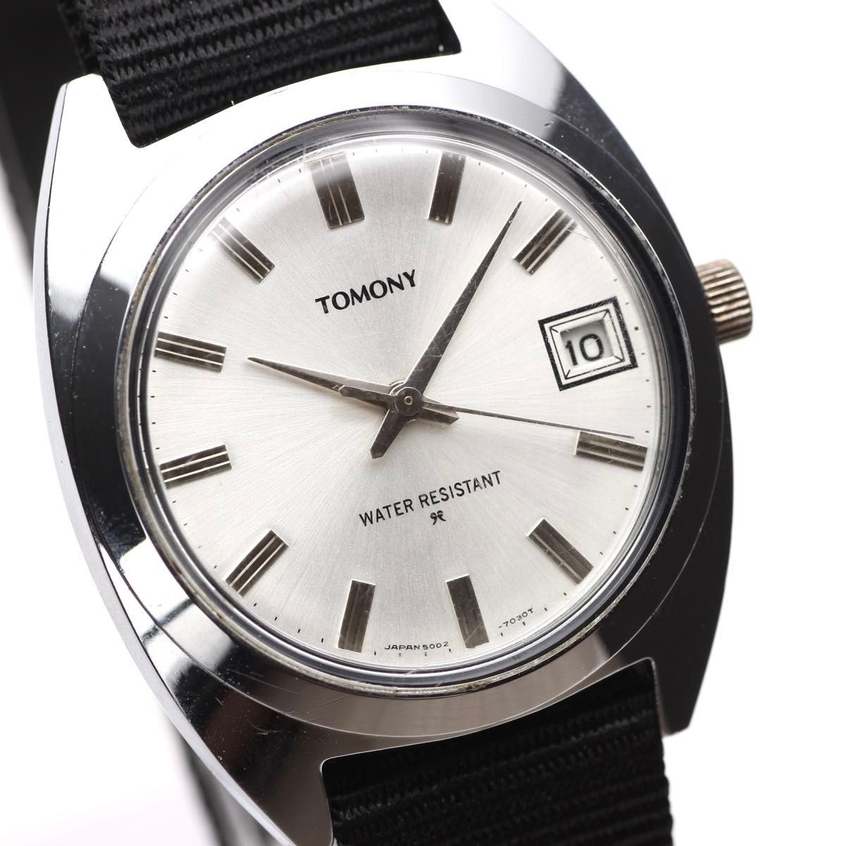 Seiko Tomony Hand Winding Watch 5000-7010 Silver Dial Japan Rare