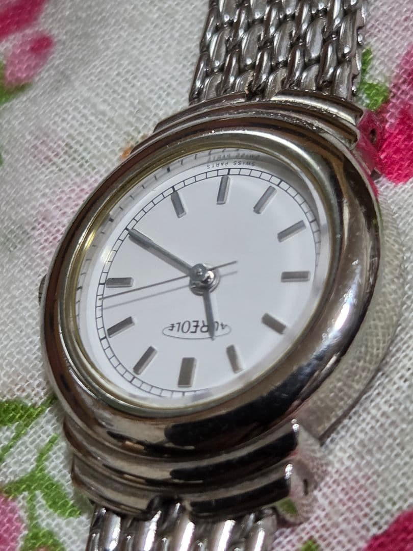 Aureole Quartz White Dial Women Wristwatch