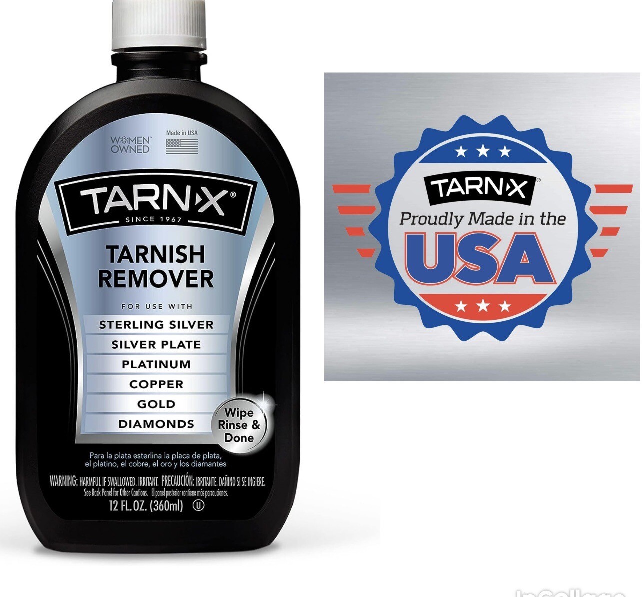 Tarn-x Tarnish Remover Jewelry Cleaner for Silver Gold & Cleaning Polishing 12oz