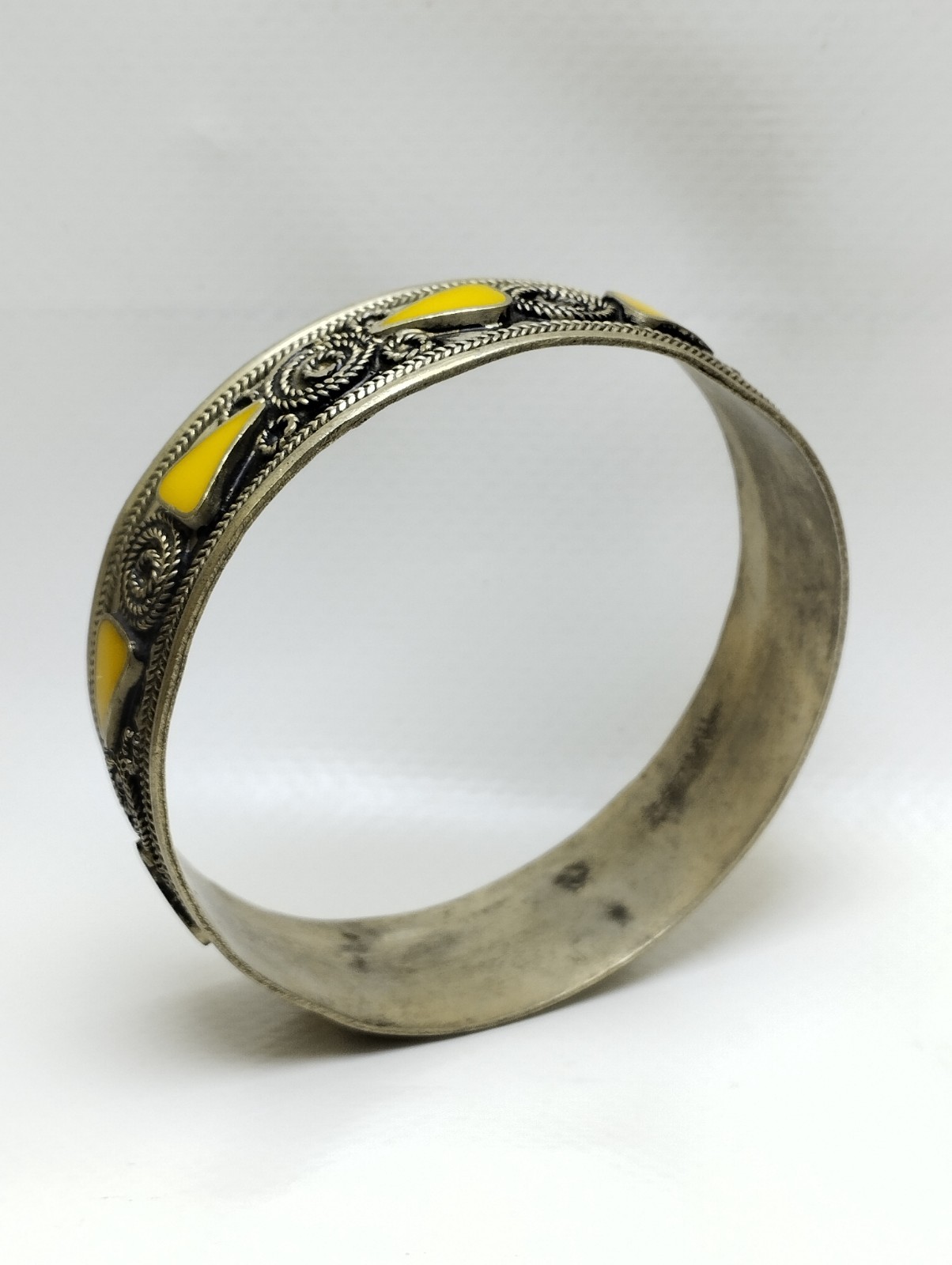 RARE ANTIQUE MOROCCAN BERBER SILVER CUFF BRACELET HANDCRAFTED TUAREG DESIGN
