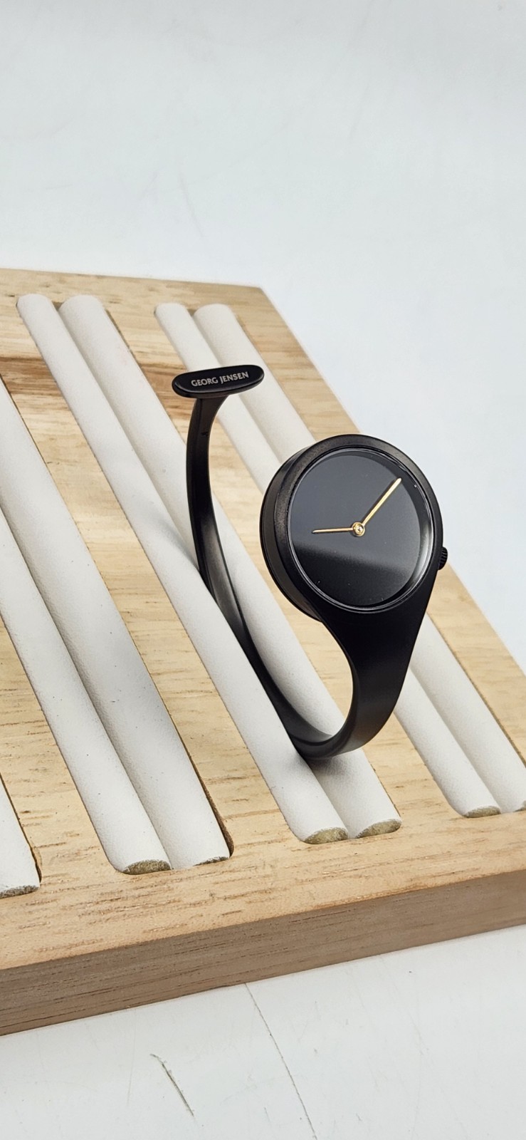 Georg Jensen 336 Vivianna Matte Black PVD Stainless Steel Bangle Watch, 27mm, M