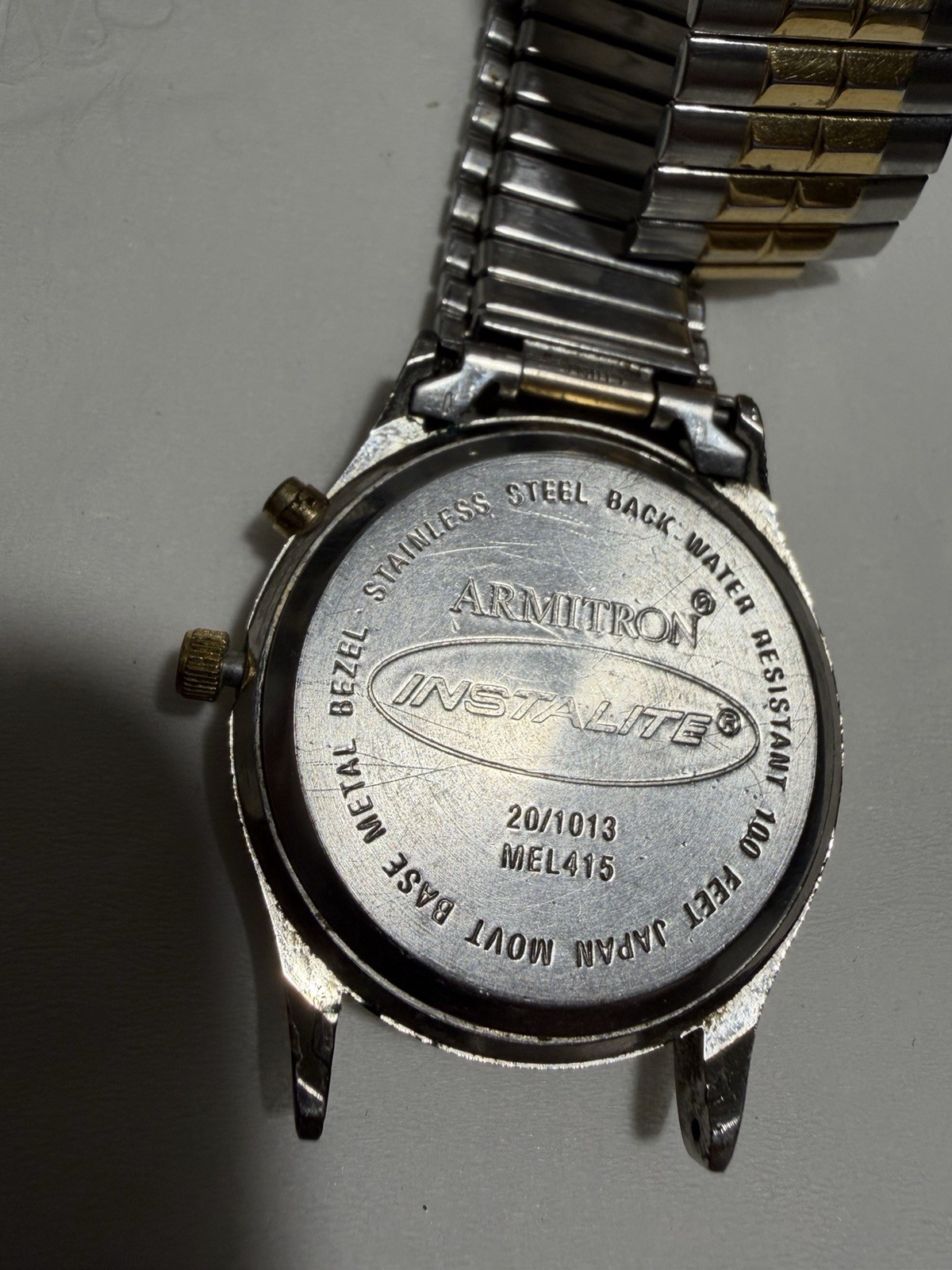 Armitron Instalite Quartz 100ft WR Day/Date White Dial Two-Tone Bracelet