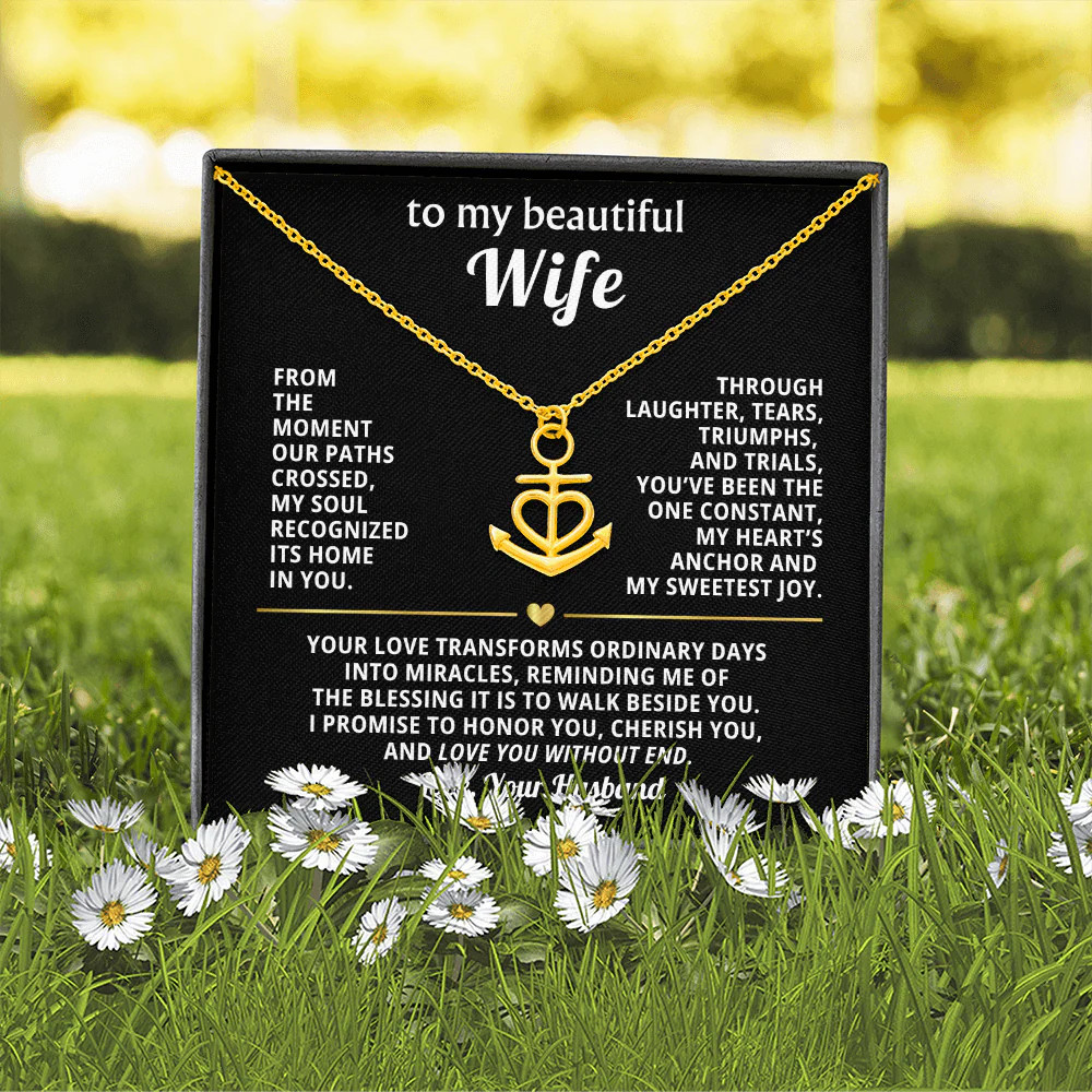 Wife Necklace Gift – You Are My Anchor