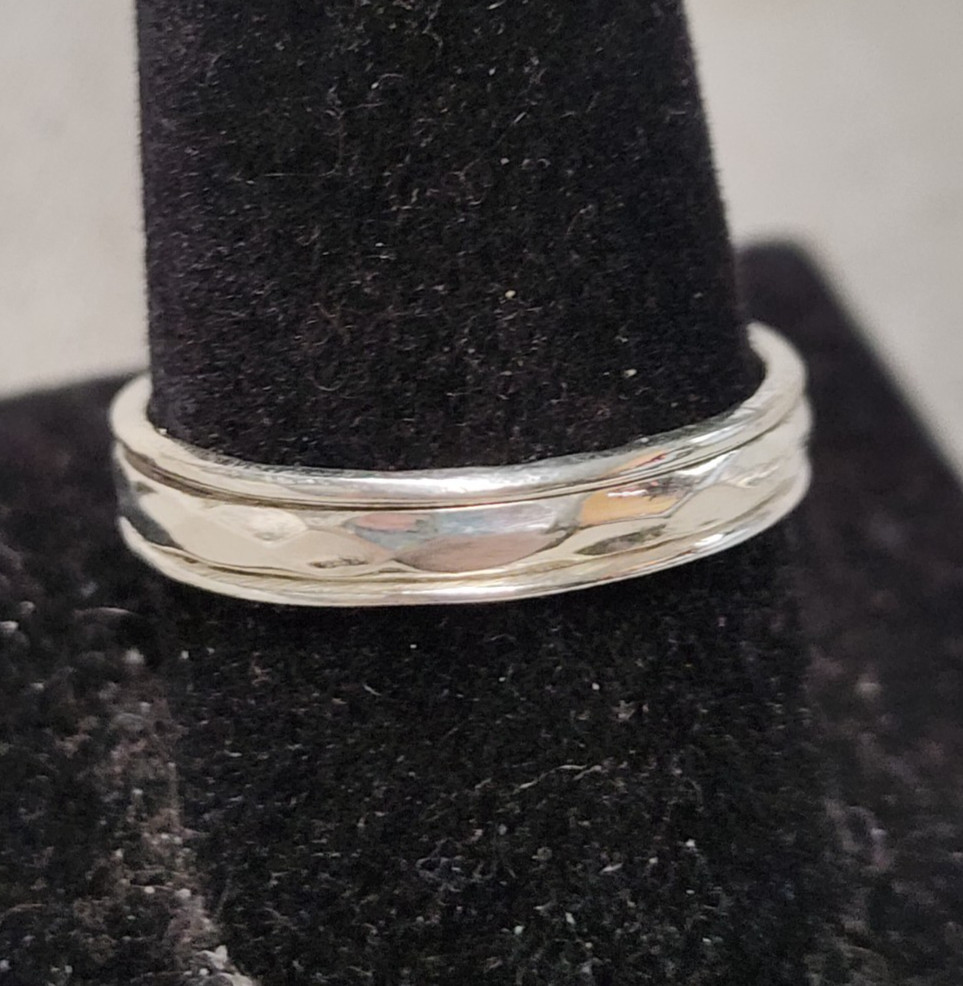 Shree Jaipur Sterling Silver Spinner Ring sz 10.75