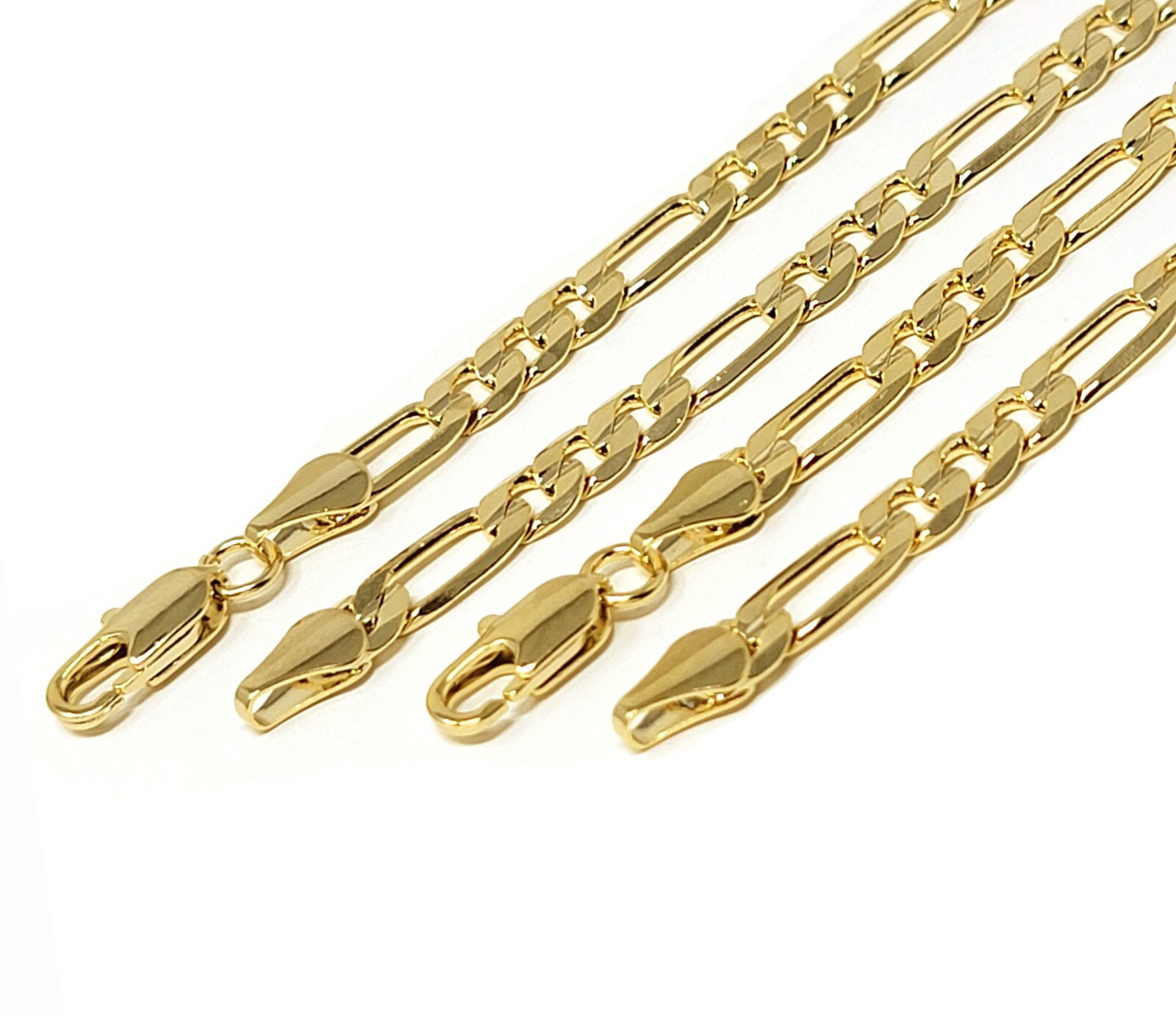 Ankle Bracelet for Women Concave Figaro Chain Anklet 9″,10″,11″,12″ Small-Plus